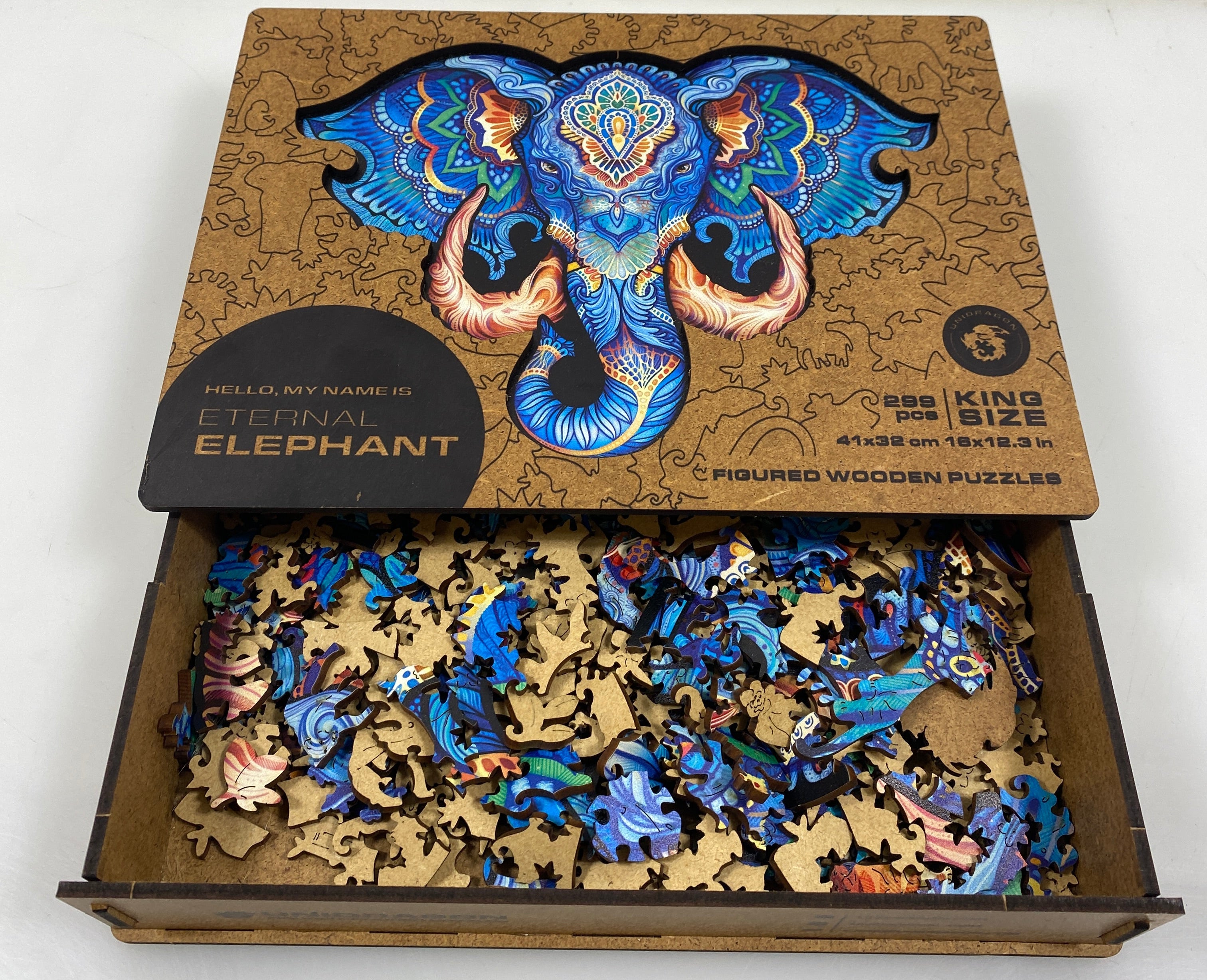 Unidragon Eternal Elephant King Size 299 Piece Figured Wooden Puzzle
