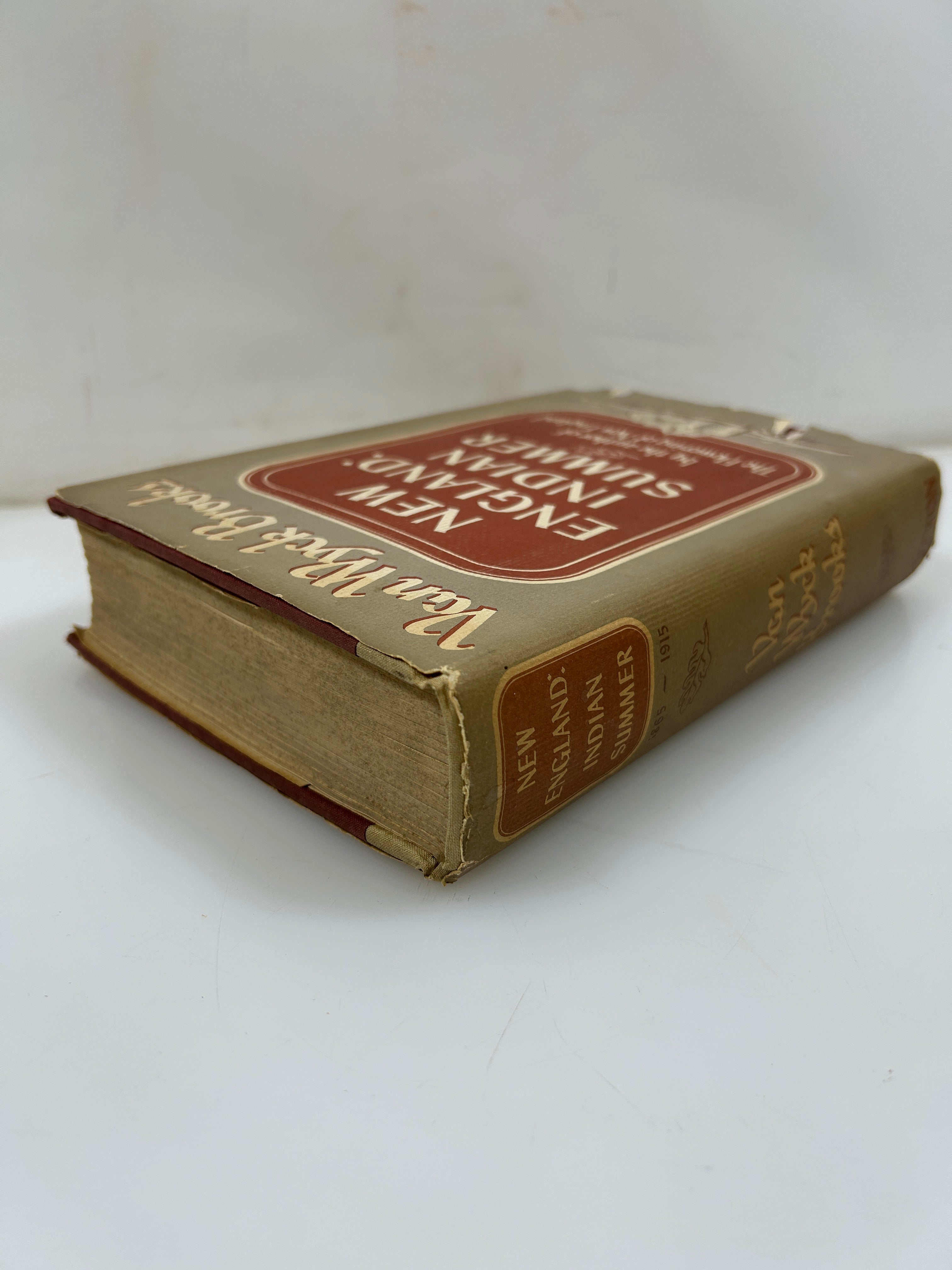 New England: Indian Summer 1865-1915 by Van Wyck Brooks 1940 HCDJ