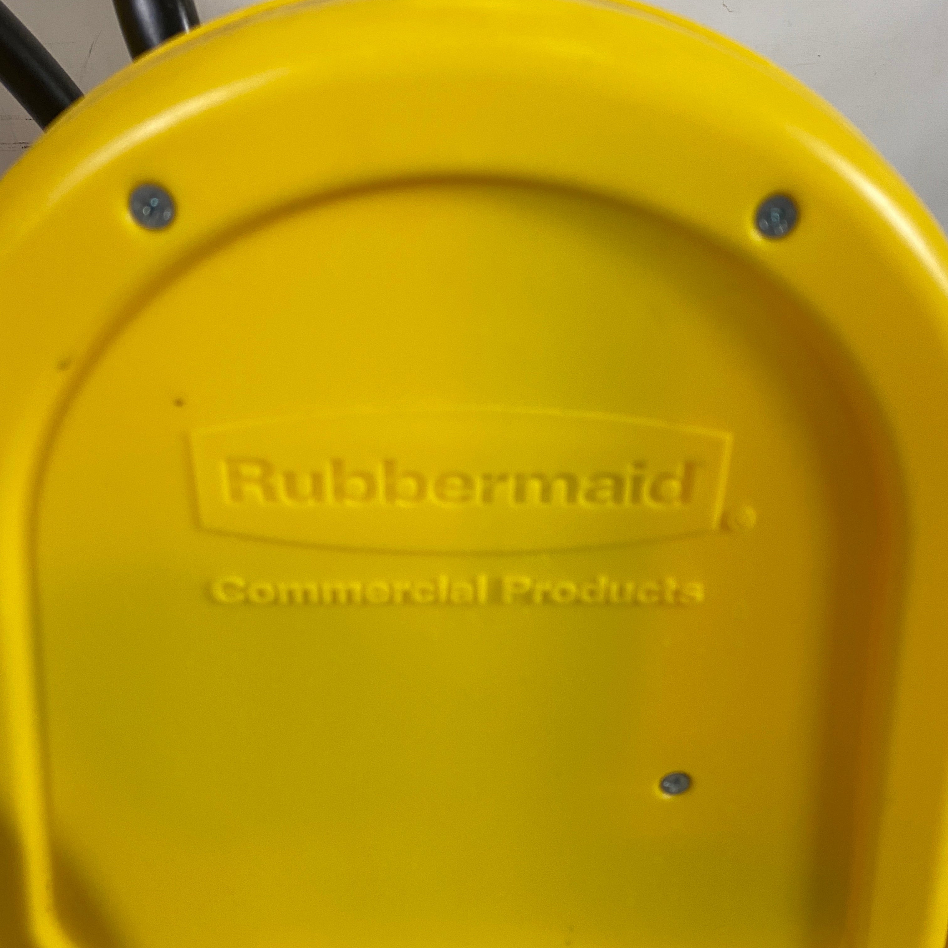 Rubbermaid Yellow and Red Rolling Mop Bucket