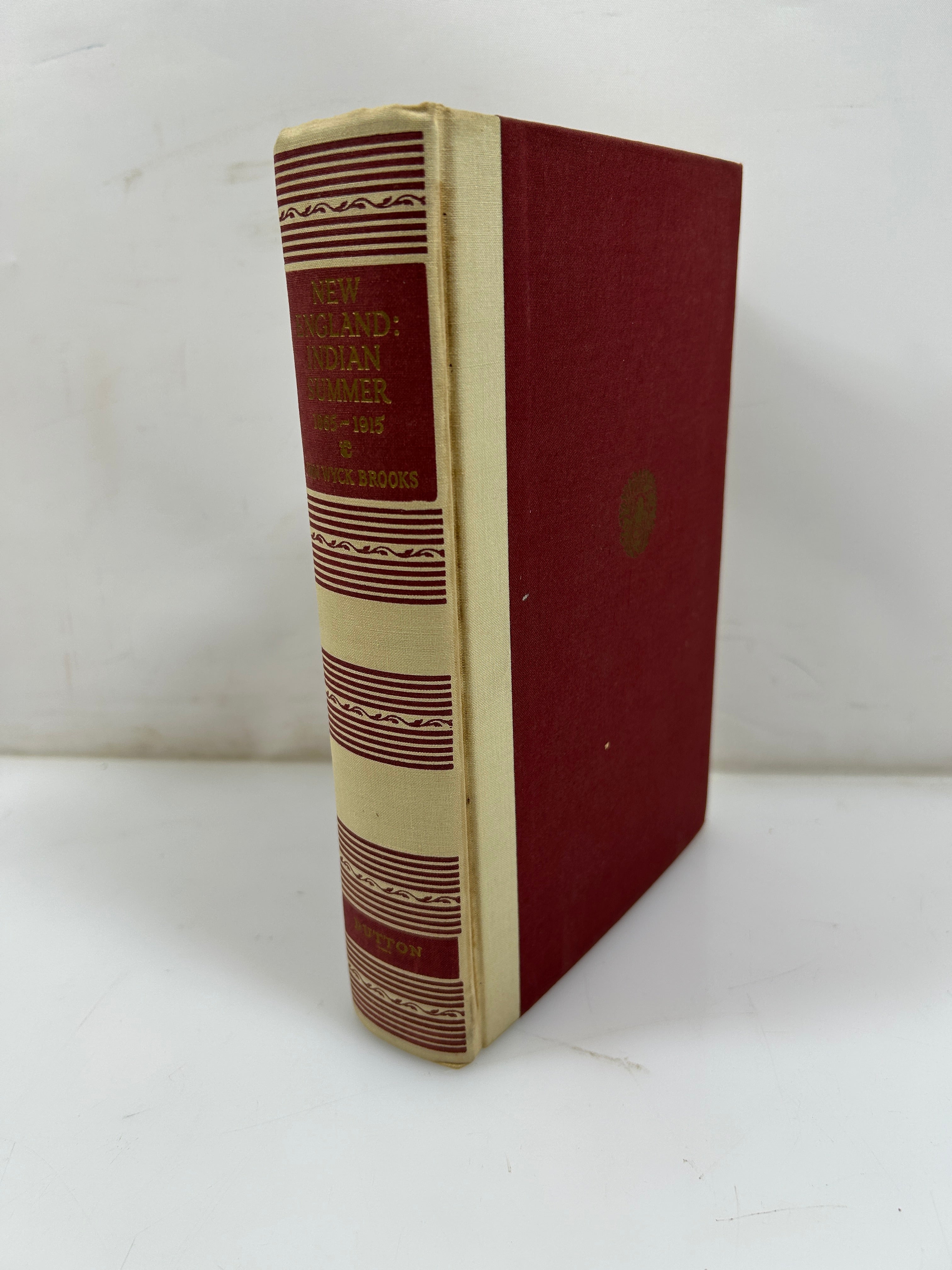 New England: Indian Summer 1865-1915 by Van Wyck Brooks 1940 HCDJ