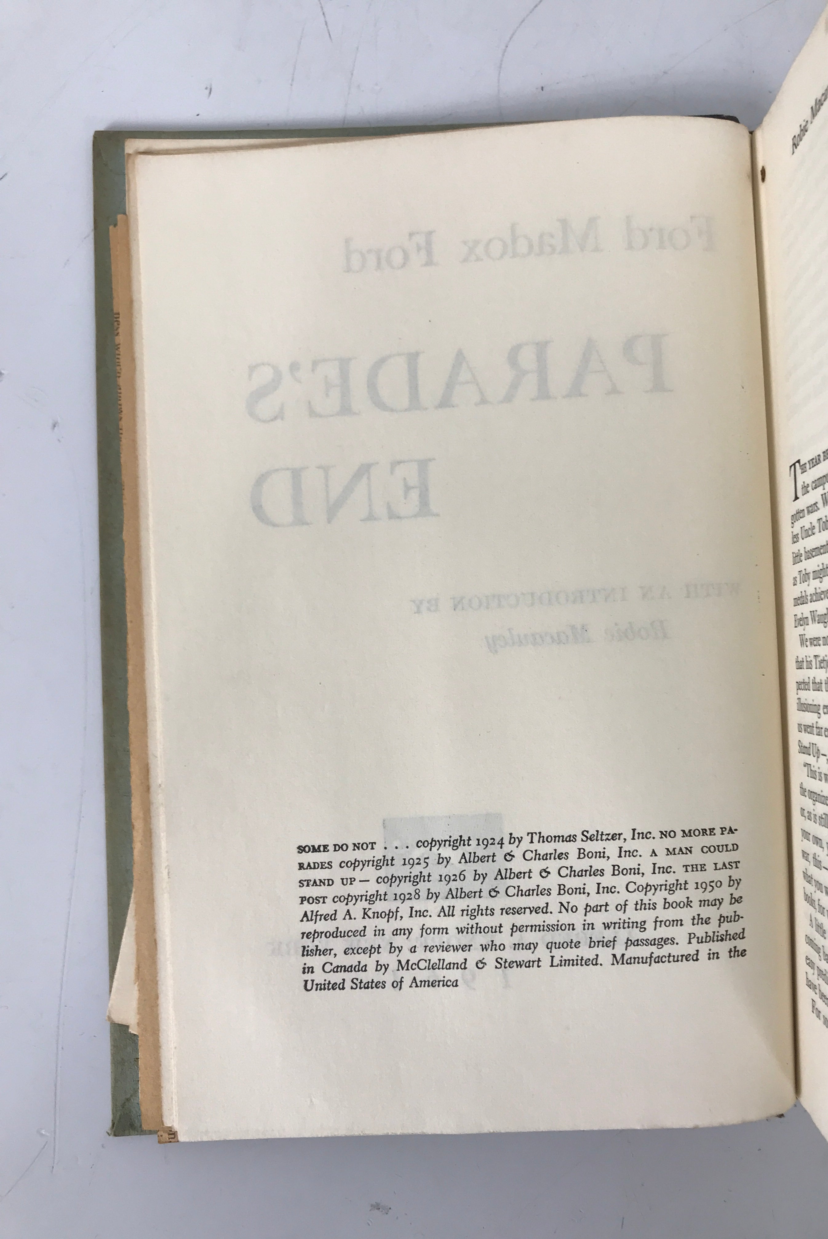 2 Ford Madox Ford: Parade's End/The Limited Hero (Leer) 1961-66 HC