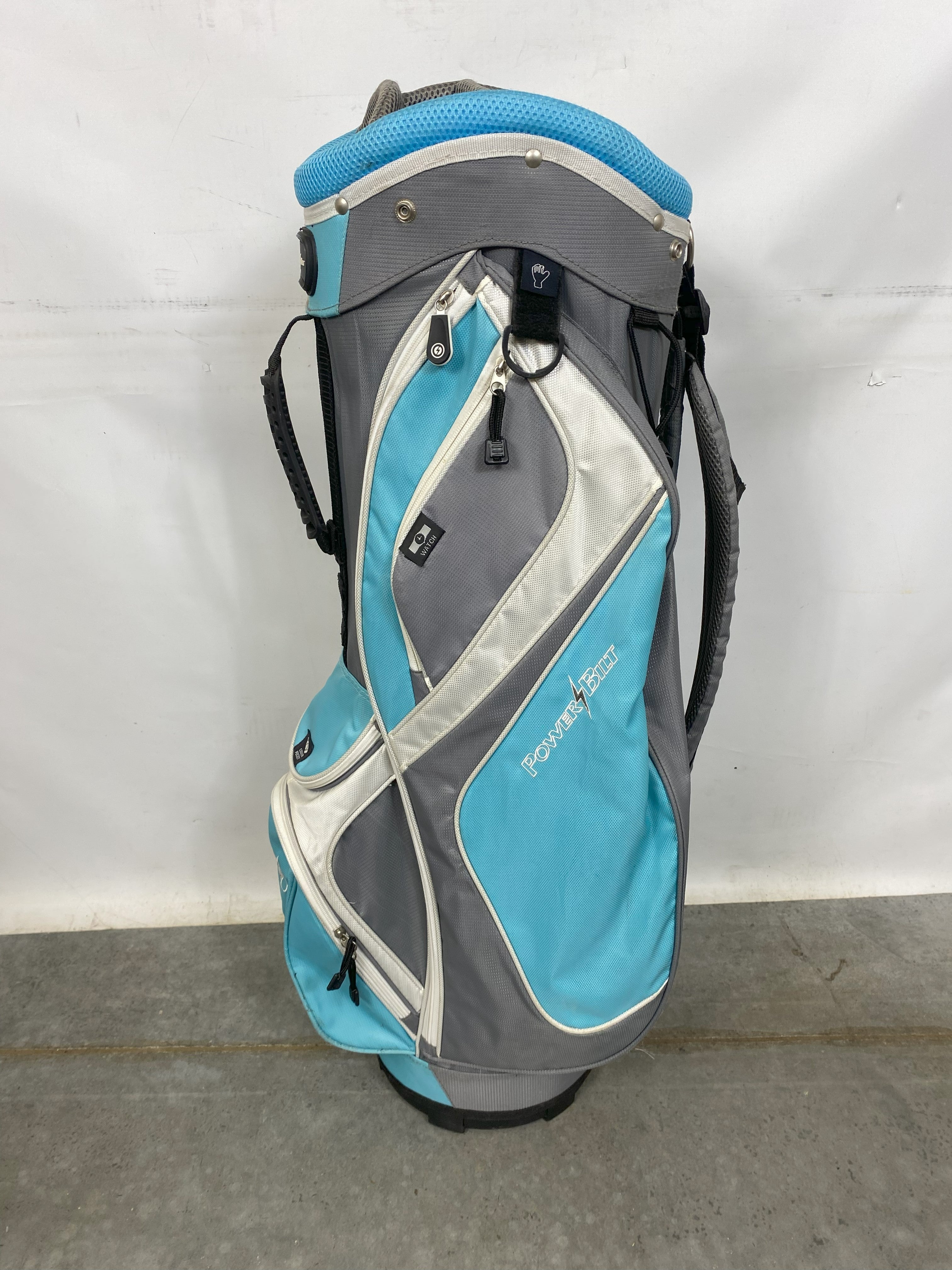 PowerBilt Golf 35" Adult Cart Bag Blue and Gray