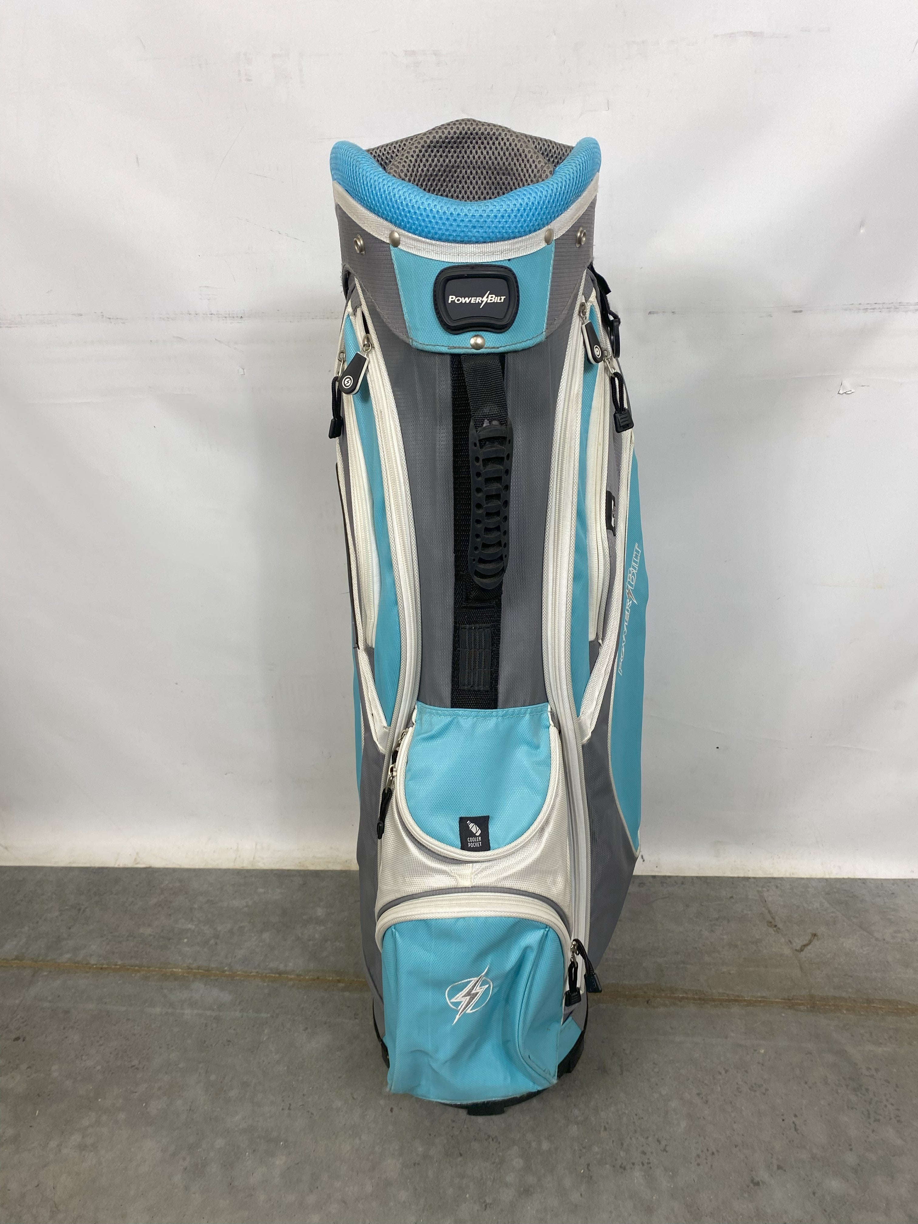 PowerBilt Golf 35" Adult Cart Bag Blue and Gray