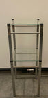 Modern Glass & Metal 2-Tier End Table / Plant Stand with Aluminum Frame