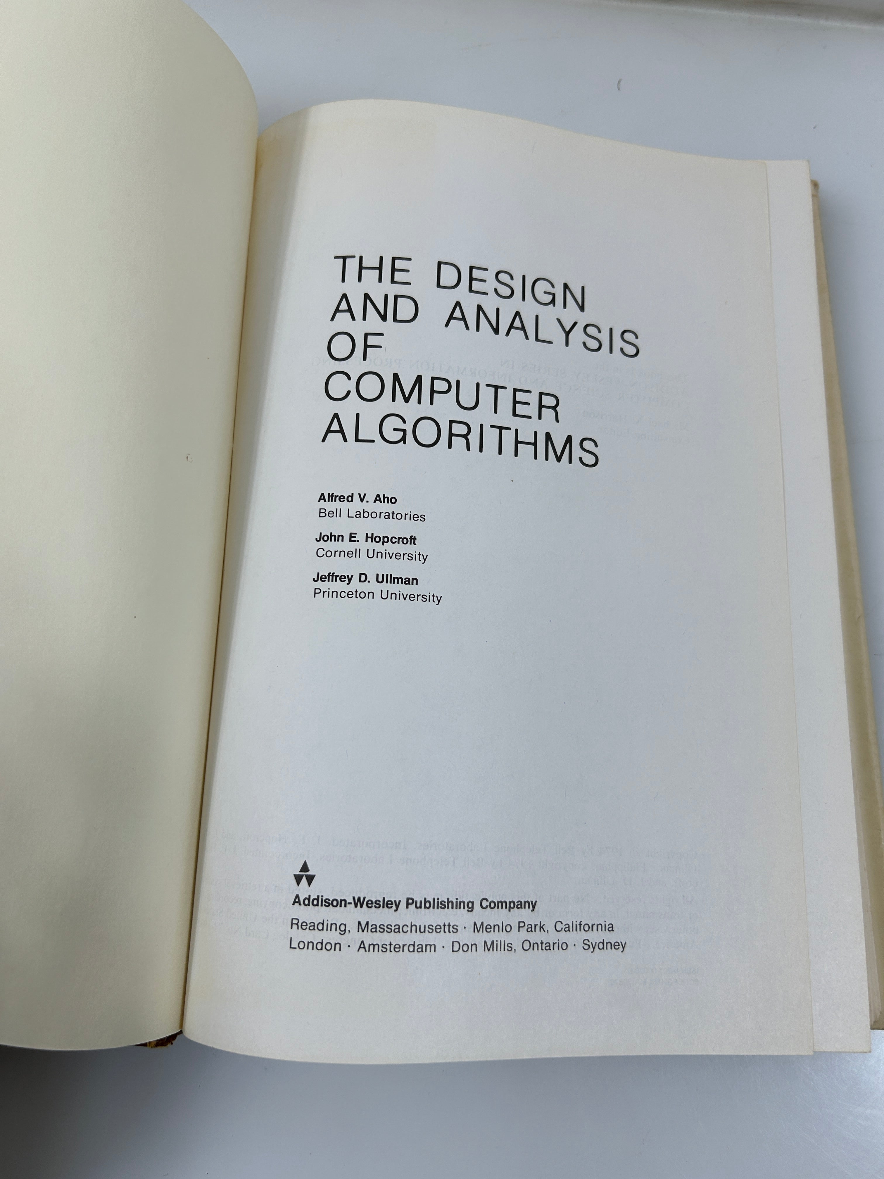 The Design and Analysis of Computer Algorithms by Aho/Hopcroft/Ullman HCDJ