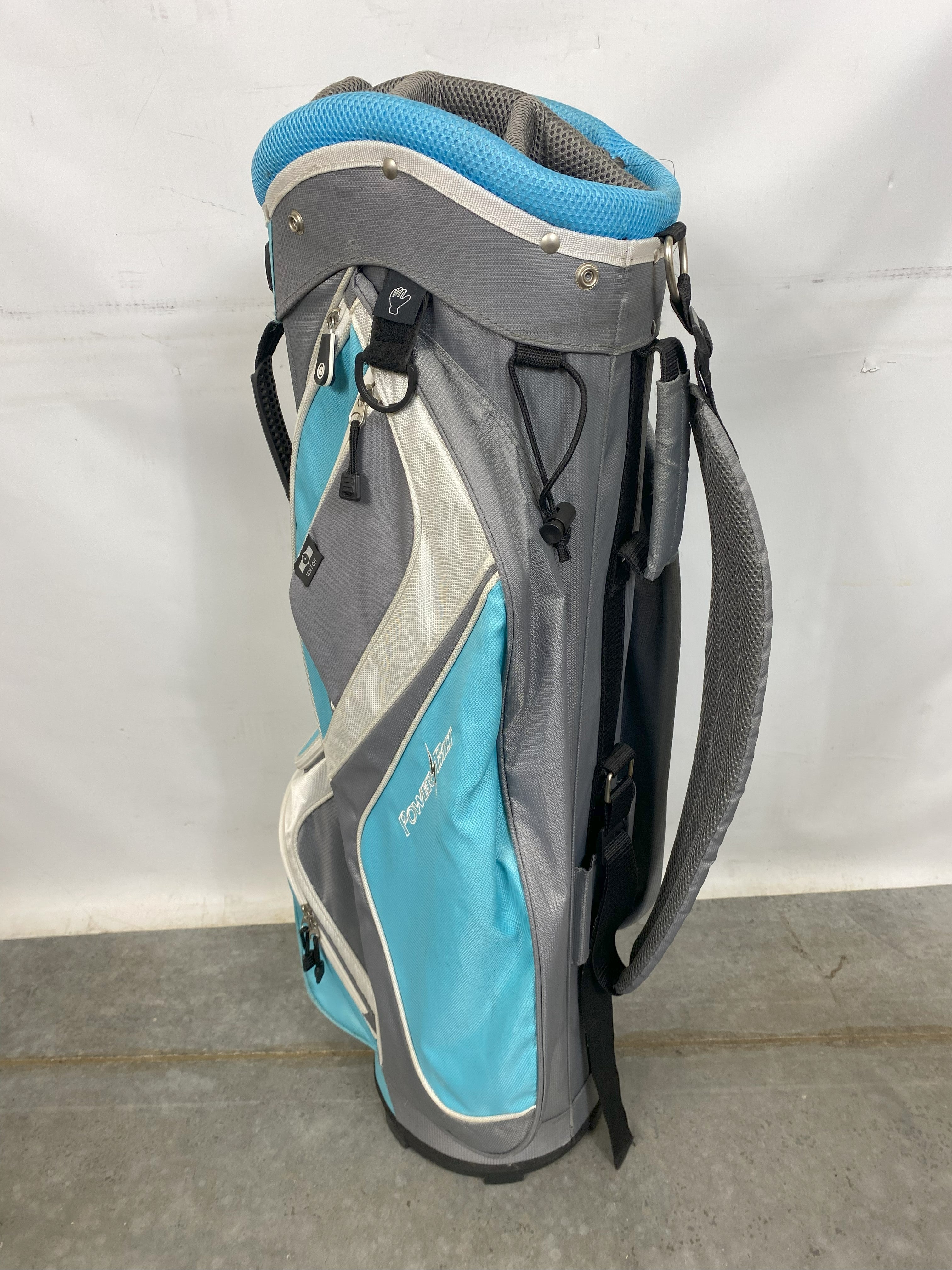 PowerBilt Golf 35" Adult Cart Bag Blue and Gray