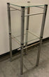 Modern Glass & Metal 2-Tier End Table / Plant Stand with Aluminum Frame