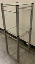 Modern Glass & Metal 2-Tier End Table / Plant Stand with Aluminum Frame