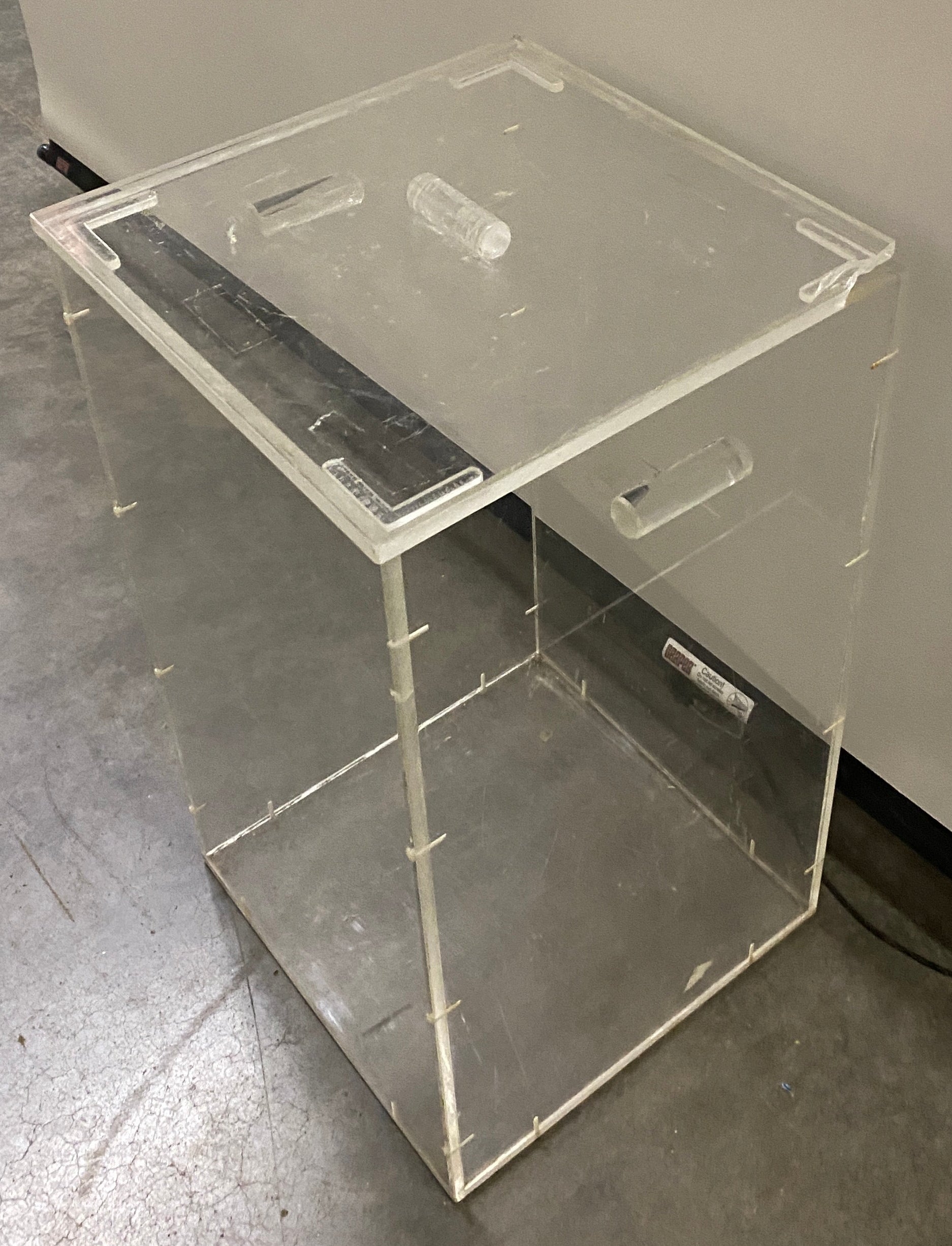 Clear Acrylic Storage Bin with Side Handles and Removable Lid