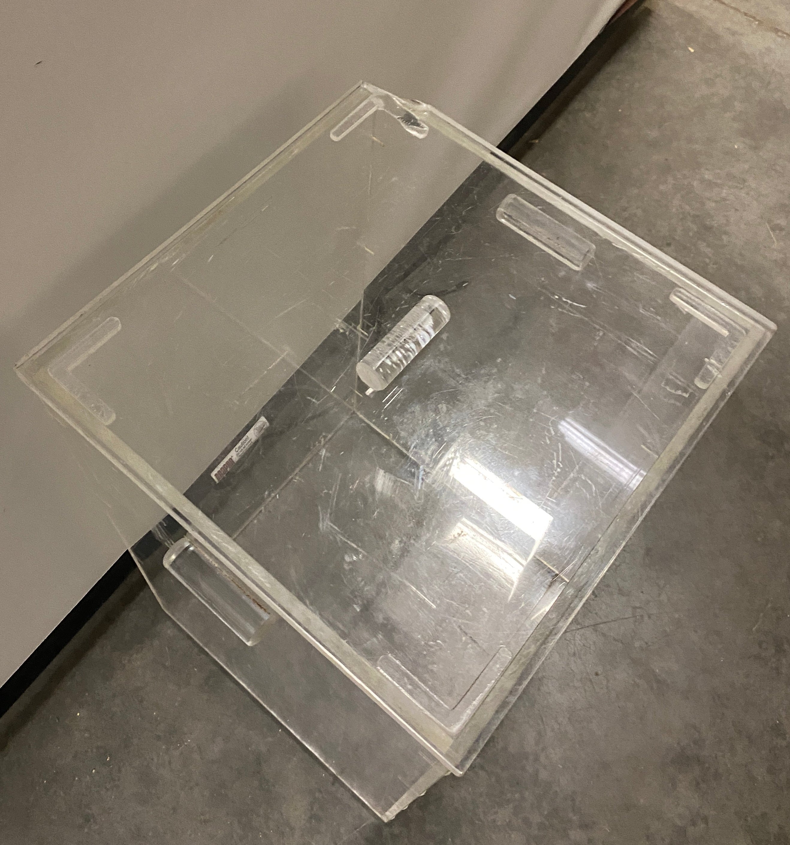 Clear Acrylic Storage Bin with Side Handles and Removable Lid