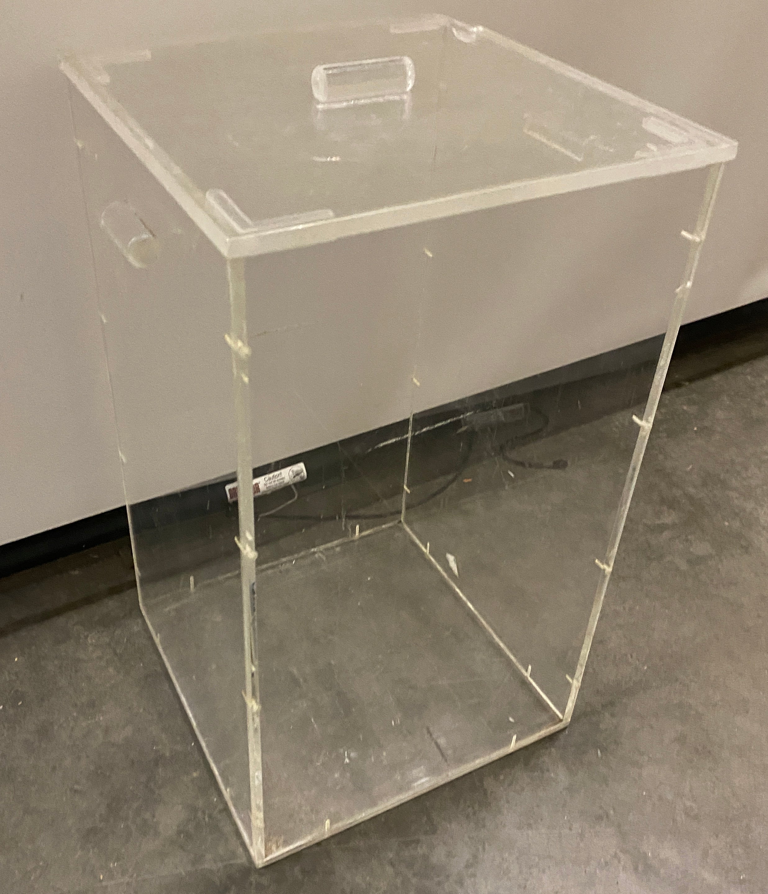 Clear Acrylic Storage Bin with Side Handles and Removable Lid