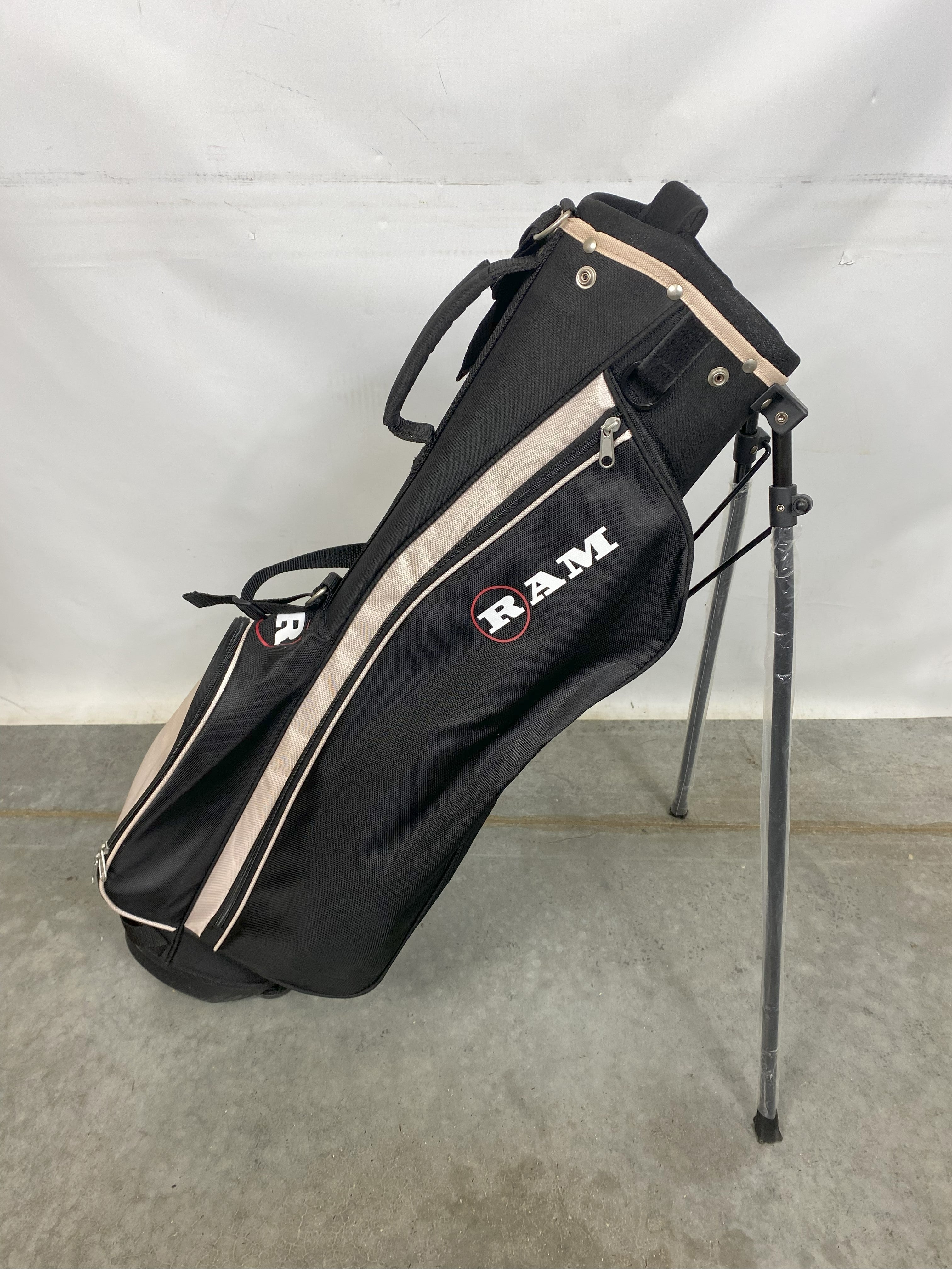 RAM Golf 34" Youth Stand Bag Black and Silver