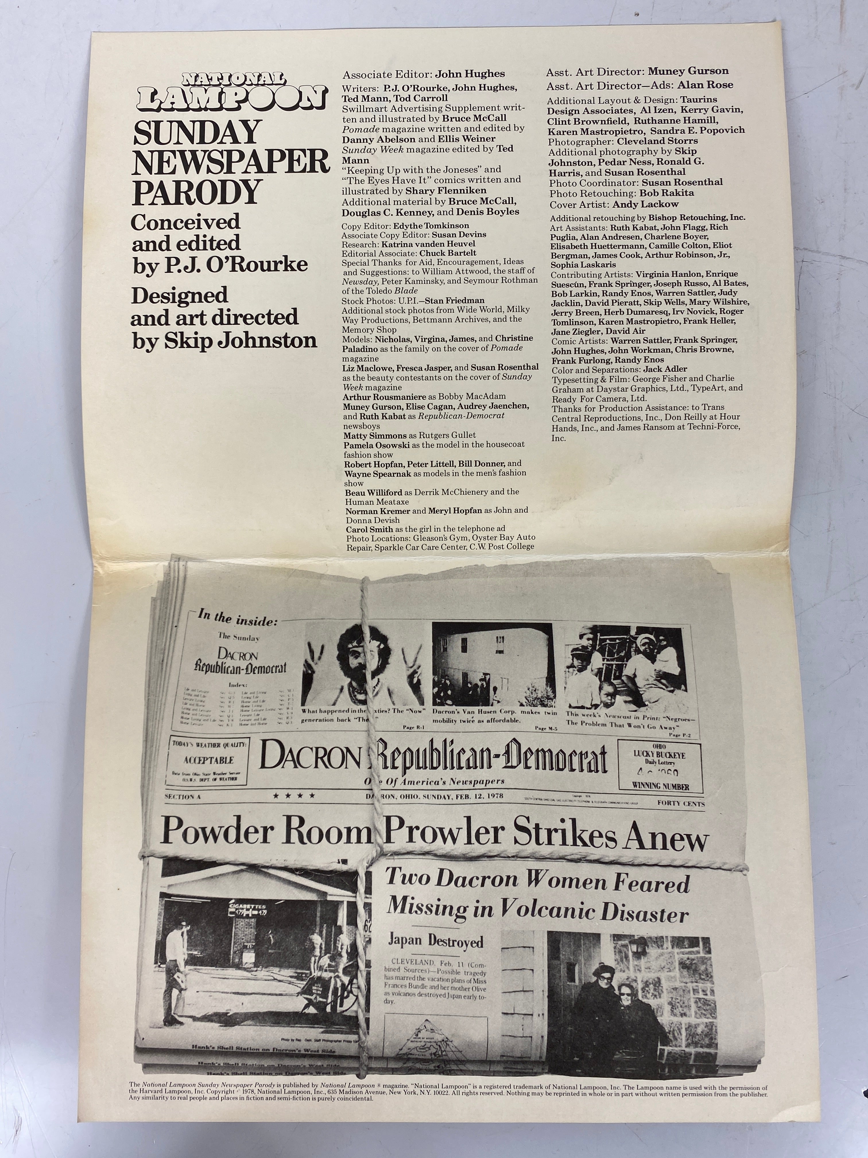 National Lampoon Sunday Newspaper Parody 1978