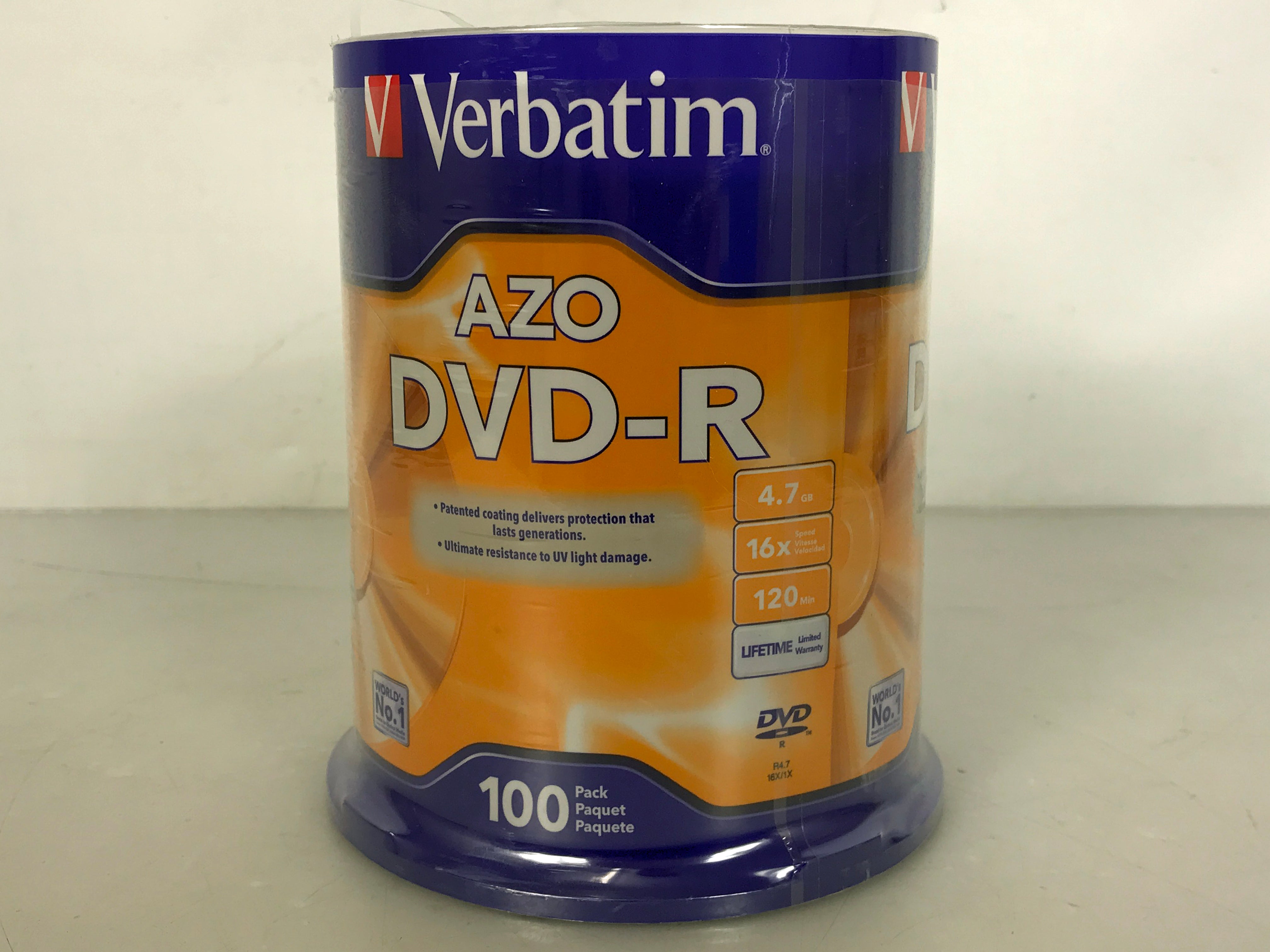 Verbatim 95102 4.7GB 16x DVD-R Disc 100 Pack