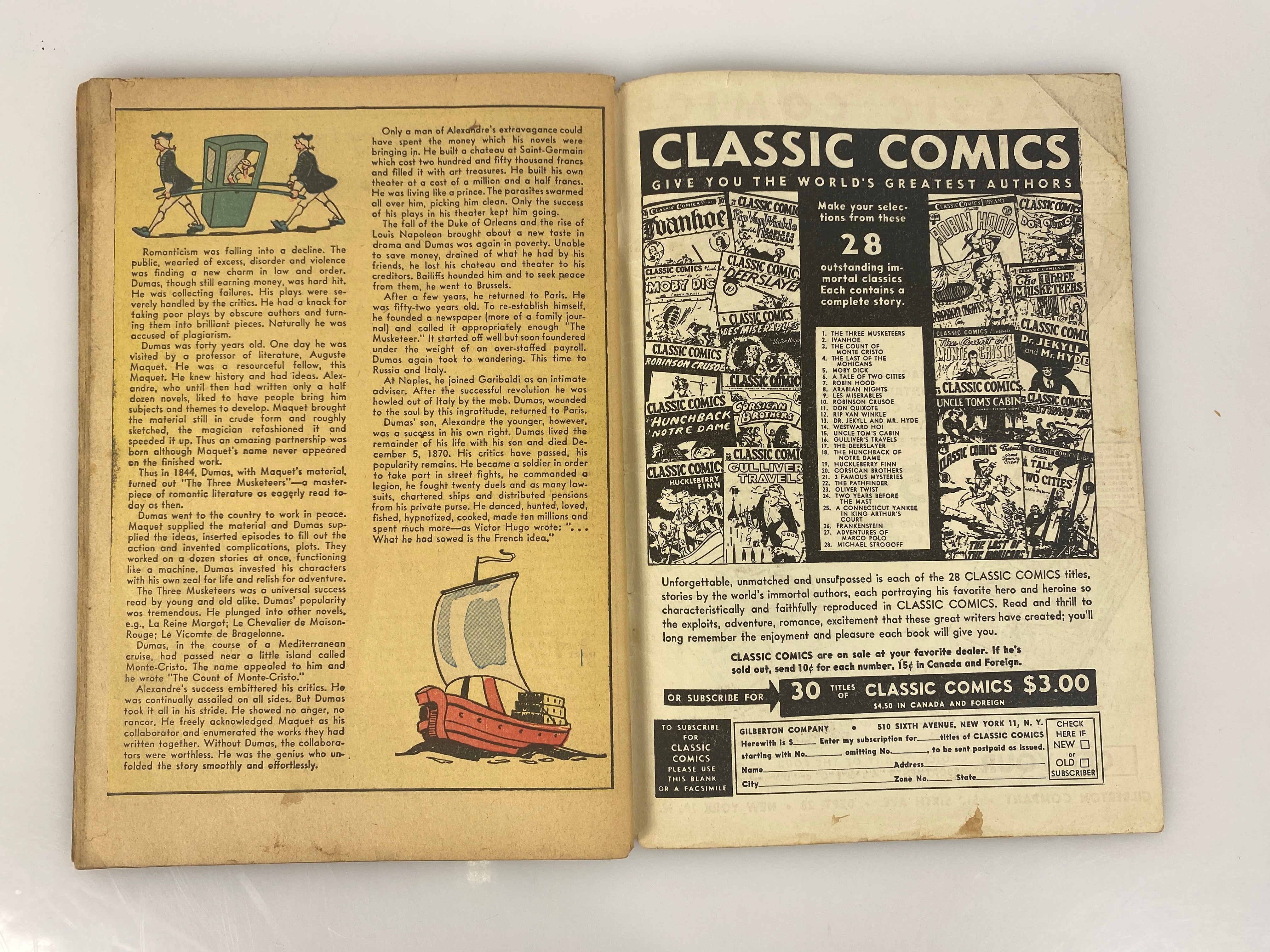 Classics Illustrated Three Musketeers Dumas  No. 1 HRN28