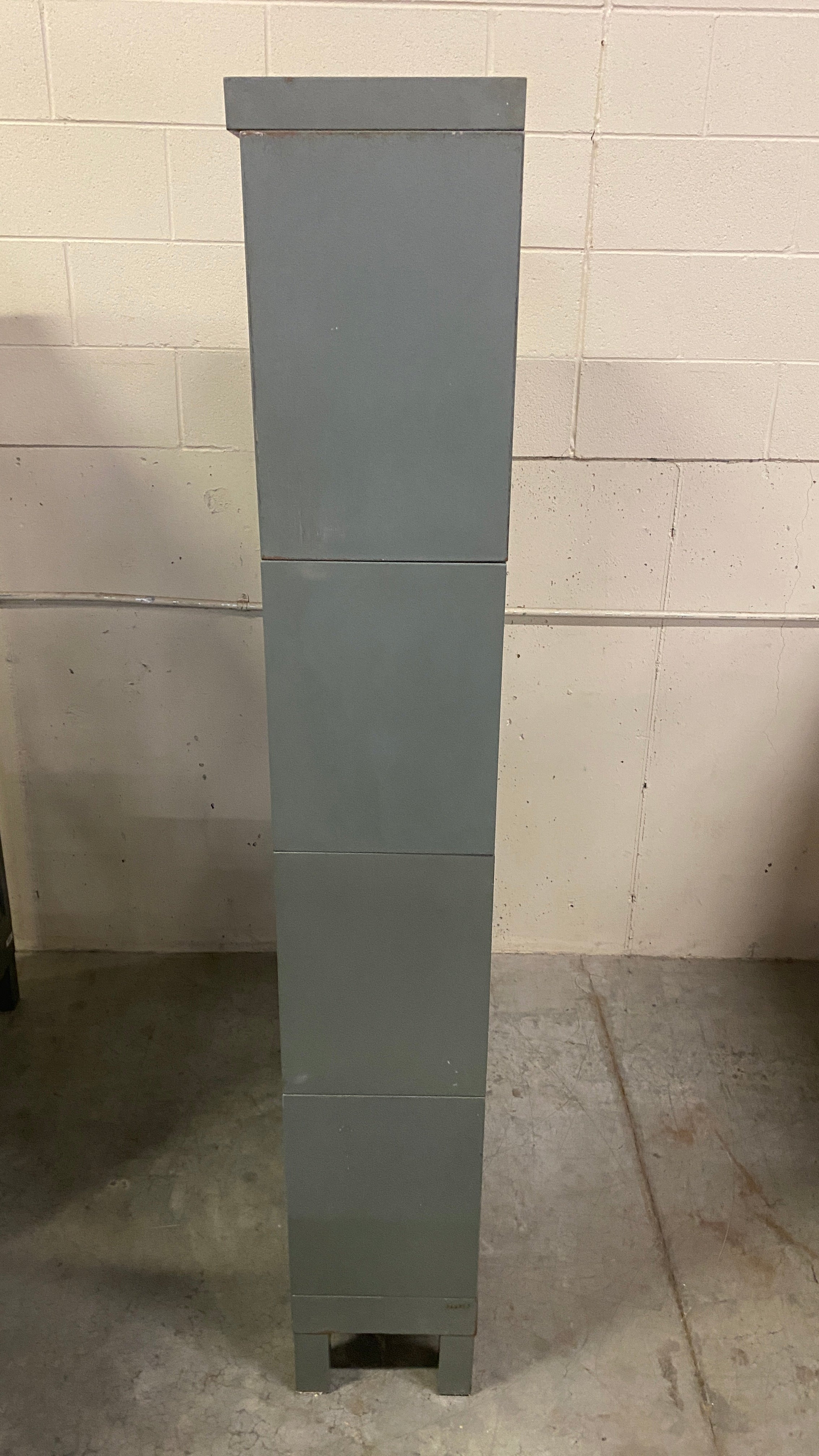 General Fireproofing Grey Barrister Glass Front Cabinet w/ Metal Base (4 Stack)