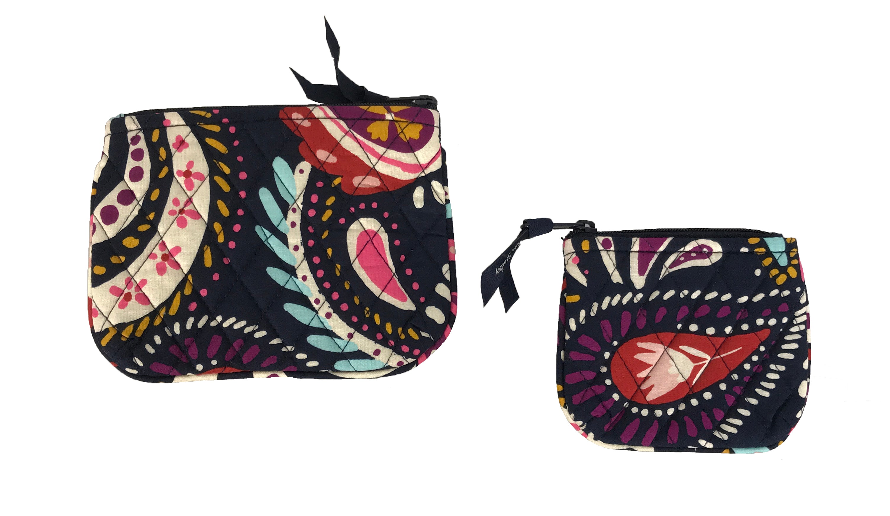 Vera Bradley Painted Paisley Cosmetic Pouch Duo