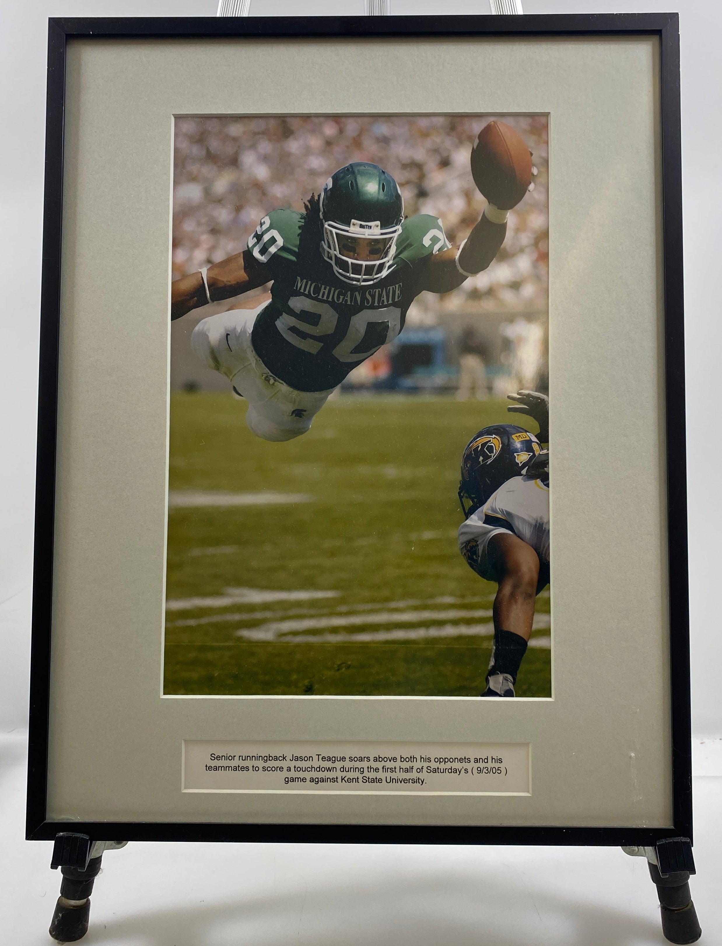 Framed Michigan State Spartans Jason Teague Touchdown Action Photo vs Kent State 9/3/05