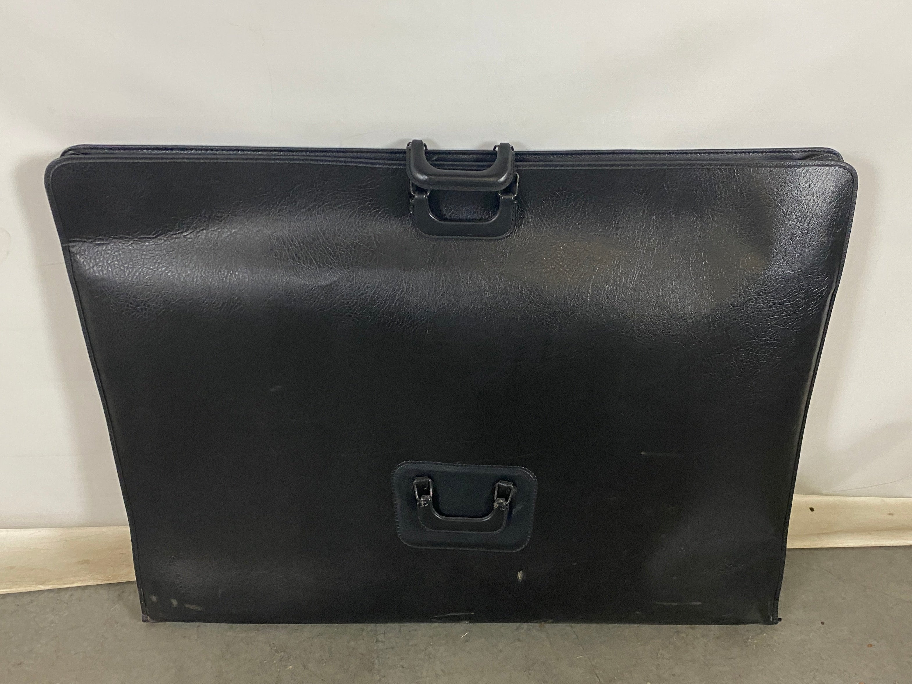 "Crafted With Pride" Black Leather Art Portfolio Case