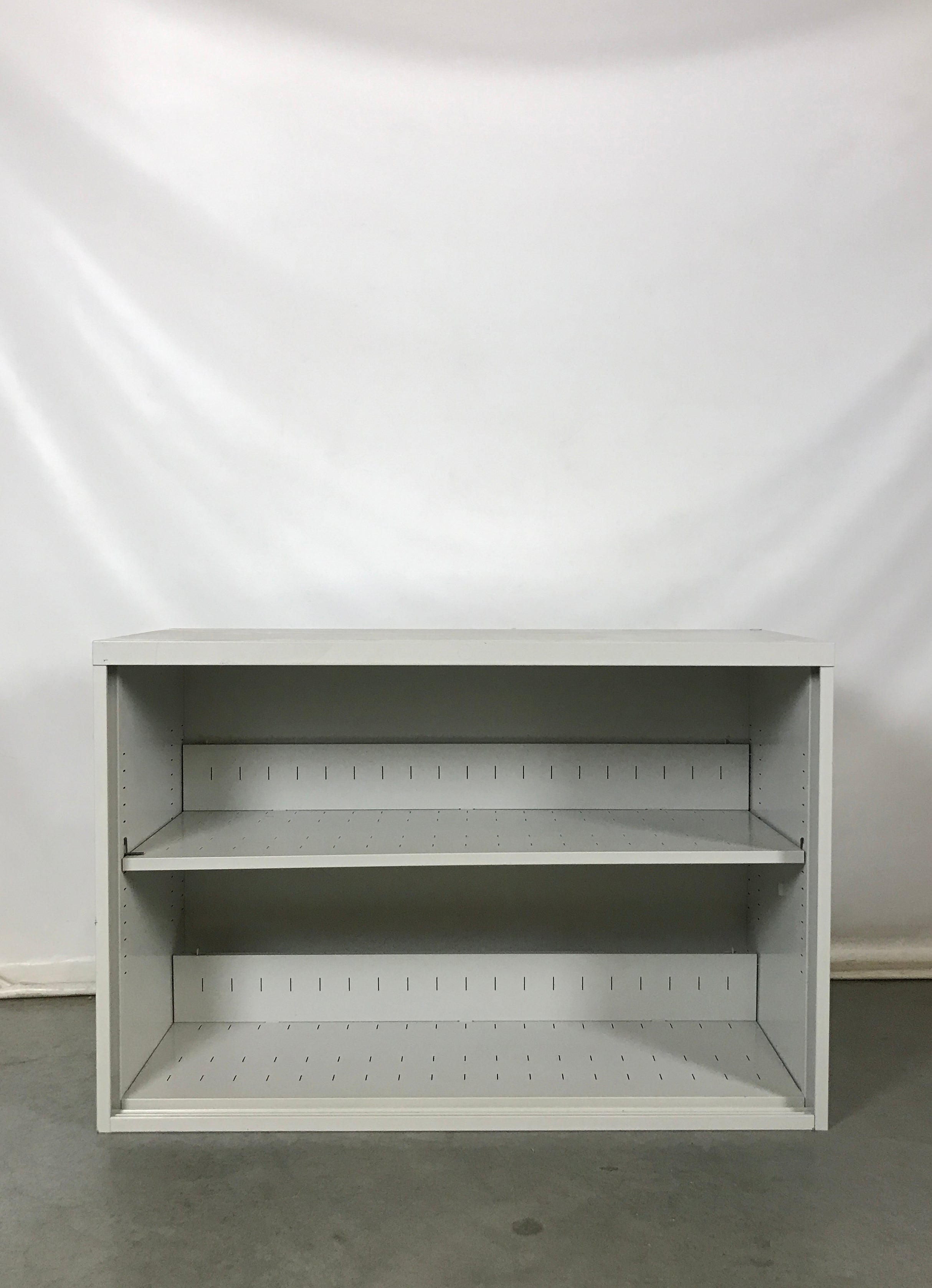 Light Grey Metal Two-Tier Shelf