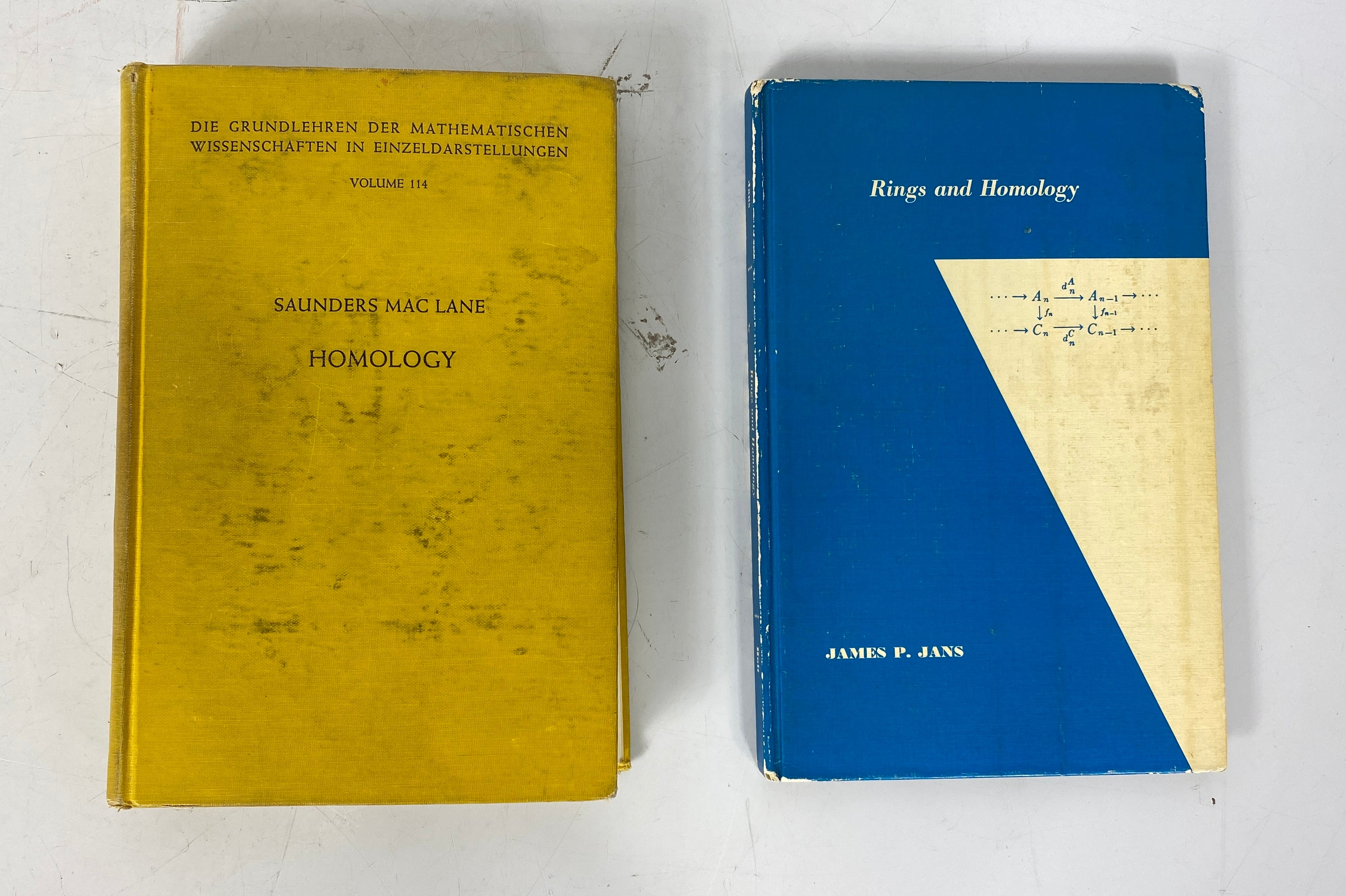 Lot of 2: Homology (MacLane)/Rings & Homology (Jans) 1963-64 HC