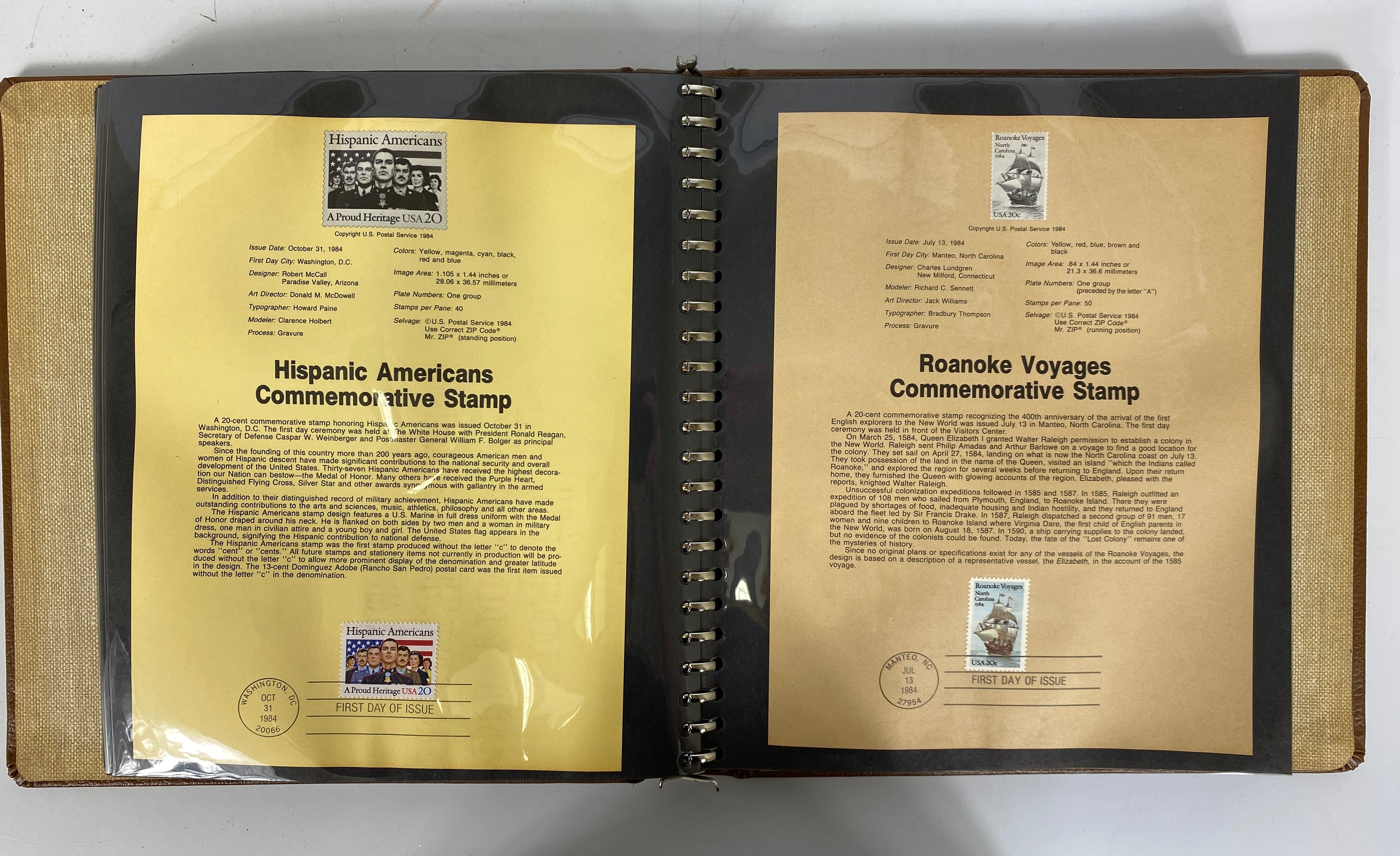 American Commemorative Collections Lot of 3 Binders with 176 Stamp Panels SB