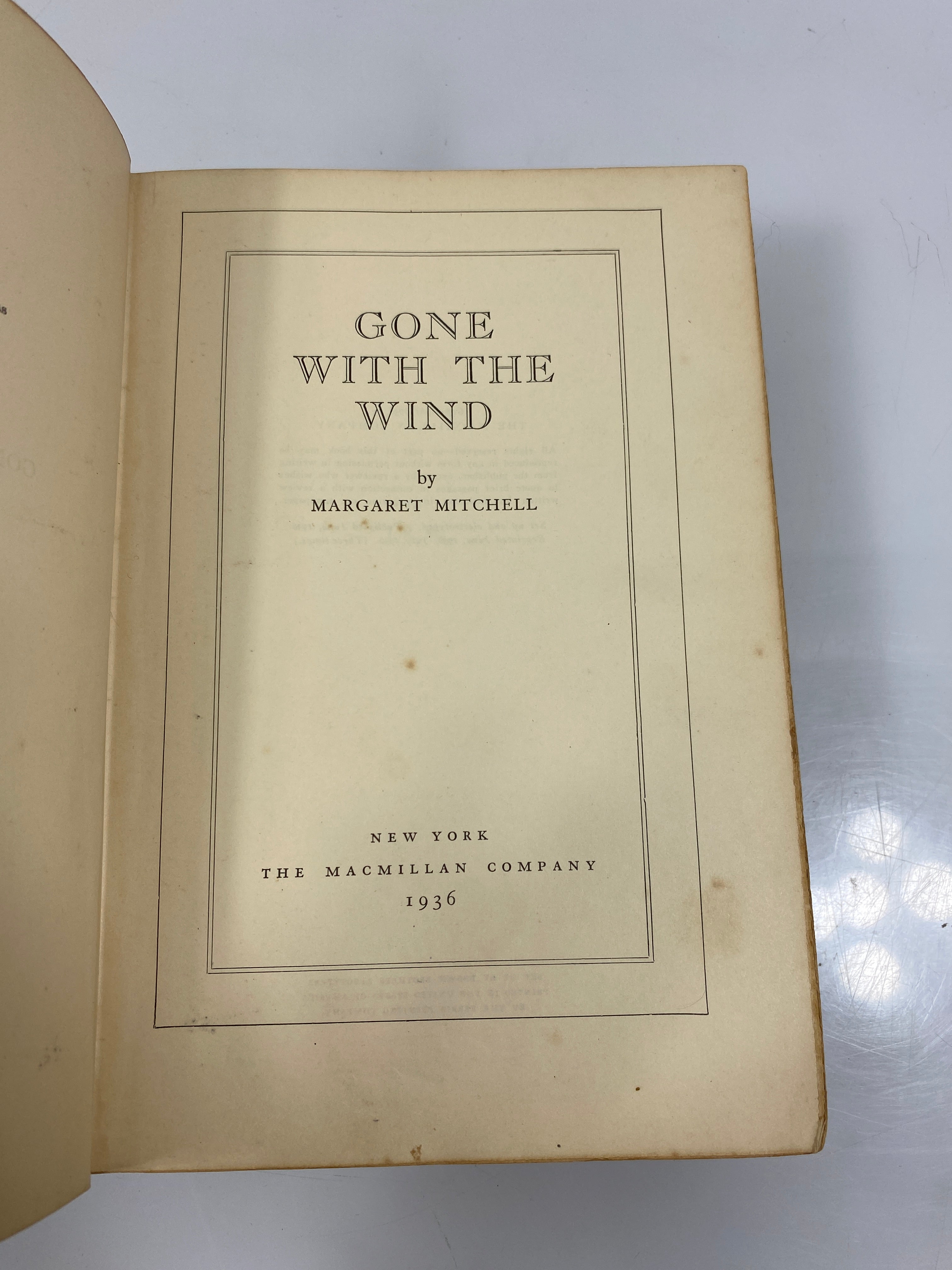Gone with the Wind by Margaret Mitchell 1936 HC