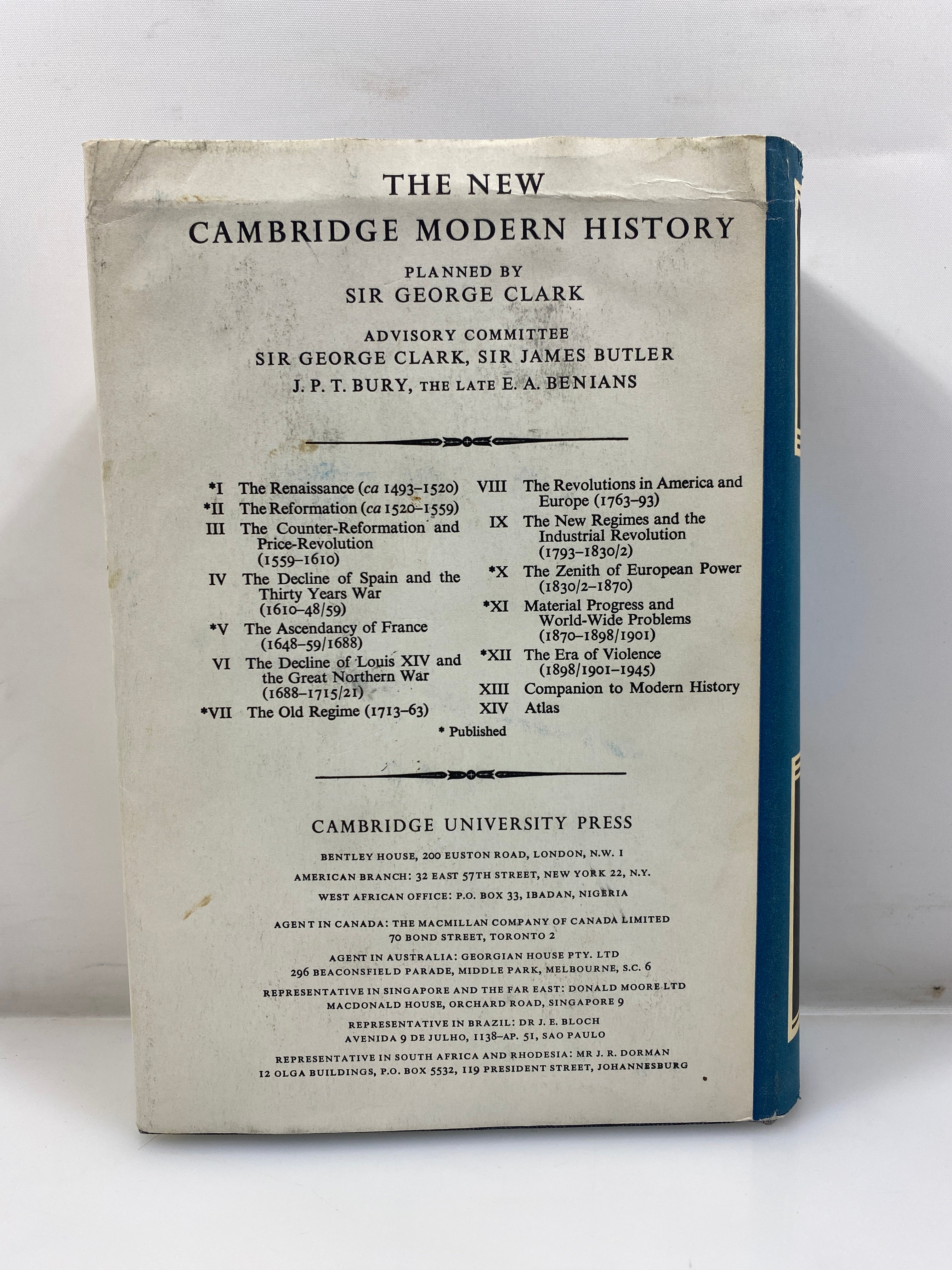 The New Cambridge Modern History Vol. X by Bury 1964 HCDJ