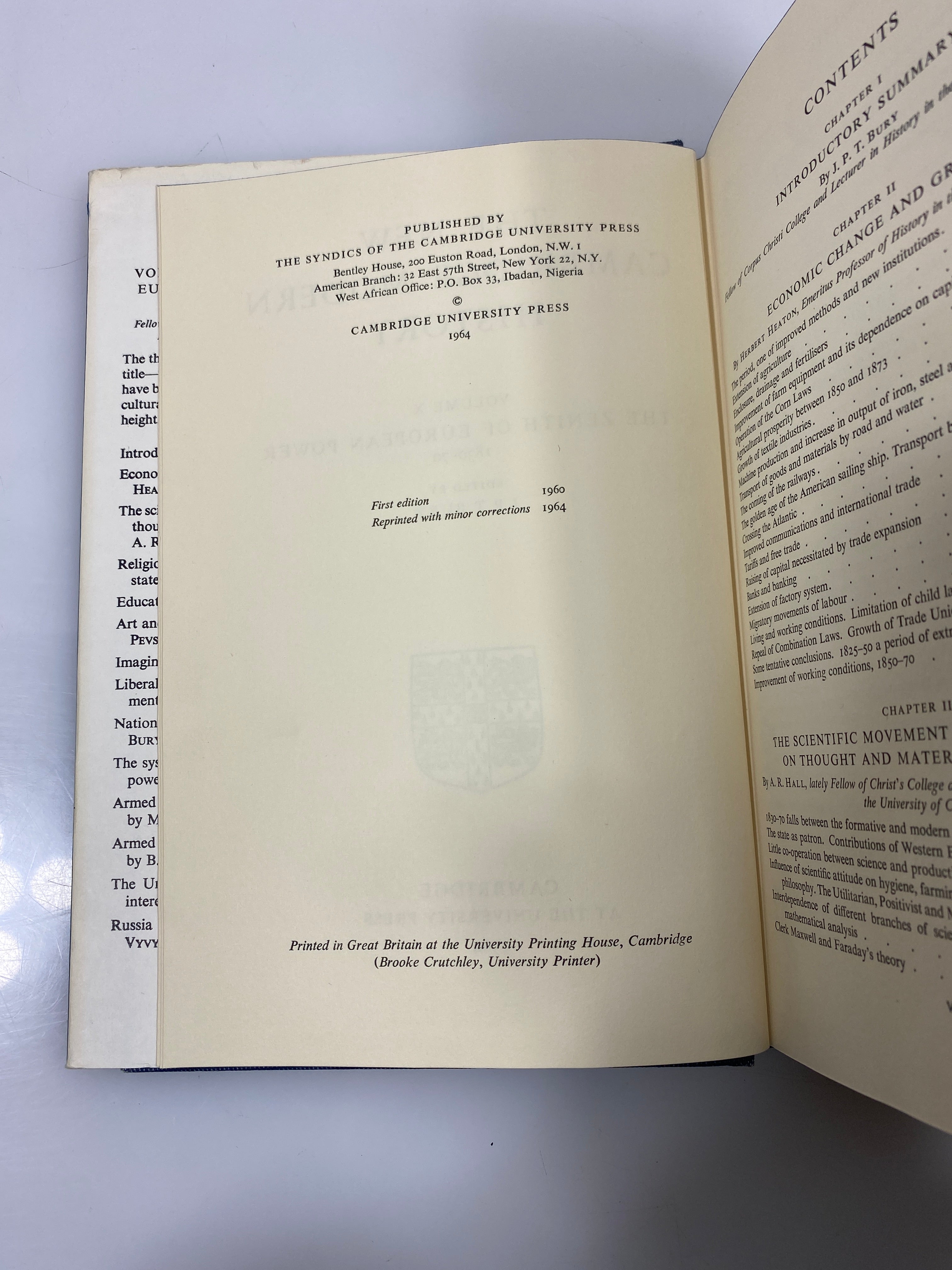 The New Cambridge Modern History Vol. X by Bury 1964 HCDJ