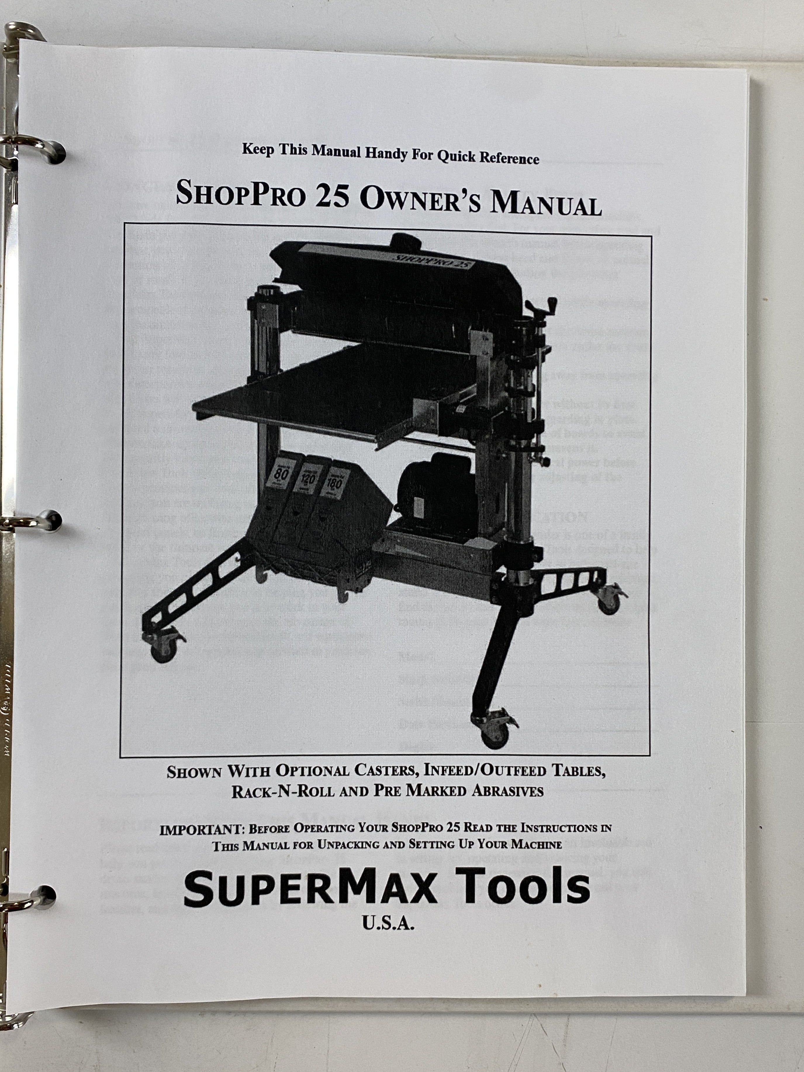 PerformaX Shoppro 25 Drum Sander