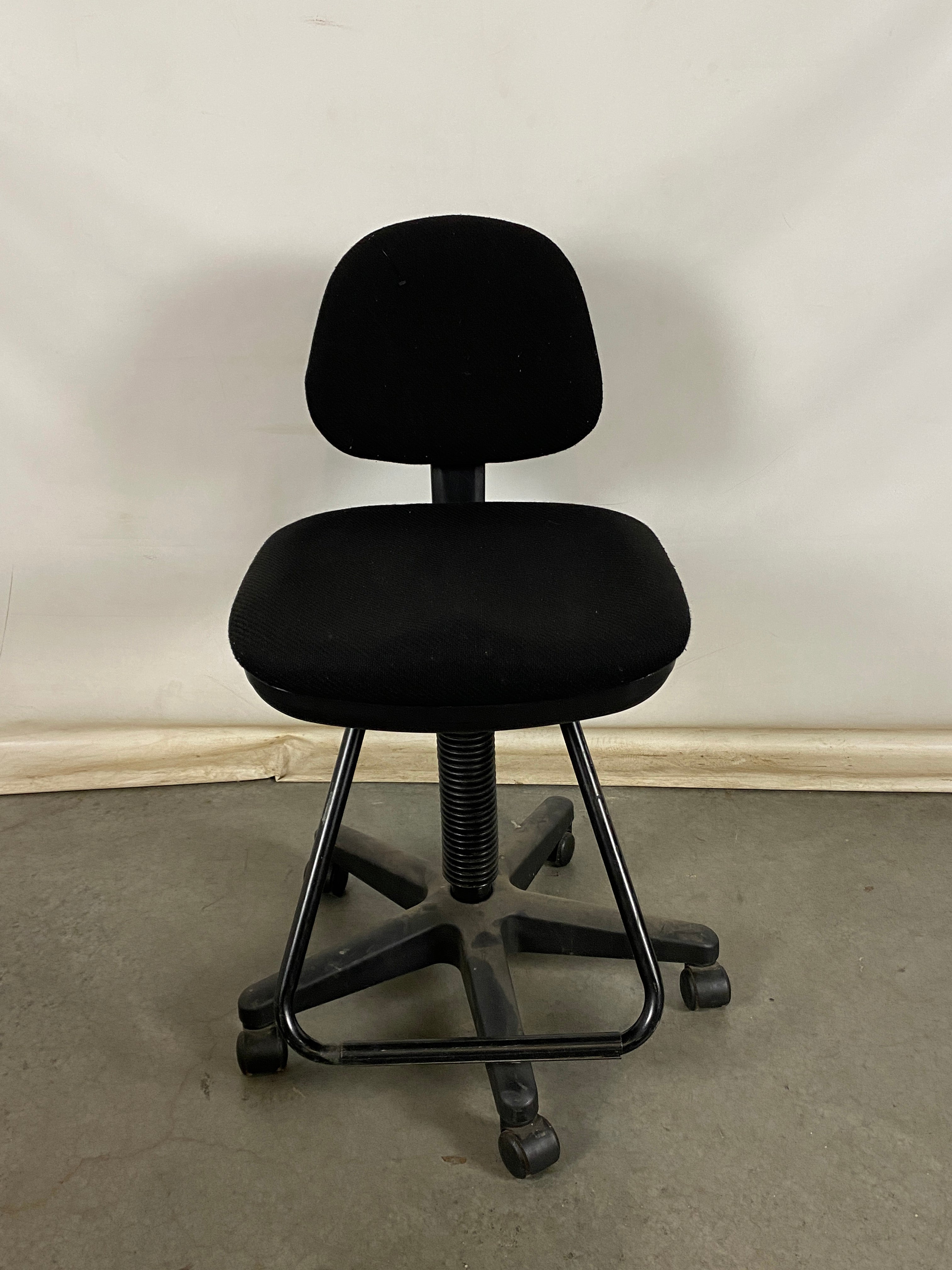 Tall Black Office Chair with Foot Bar Rest