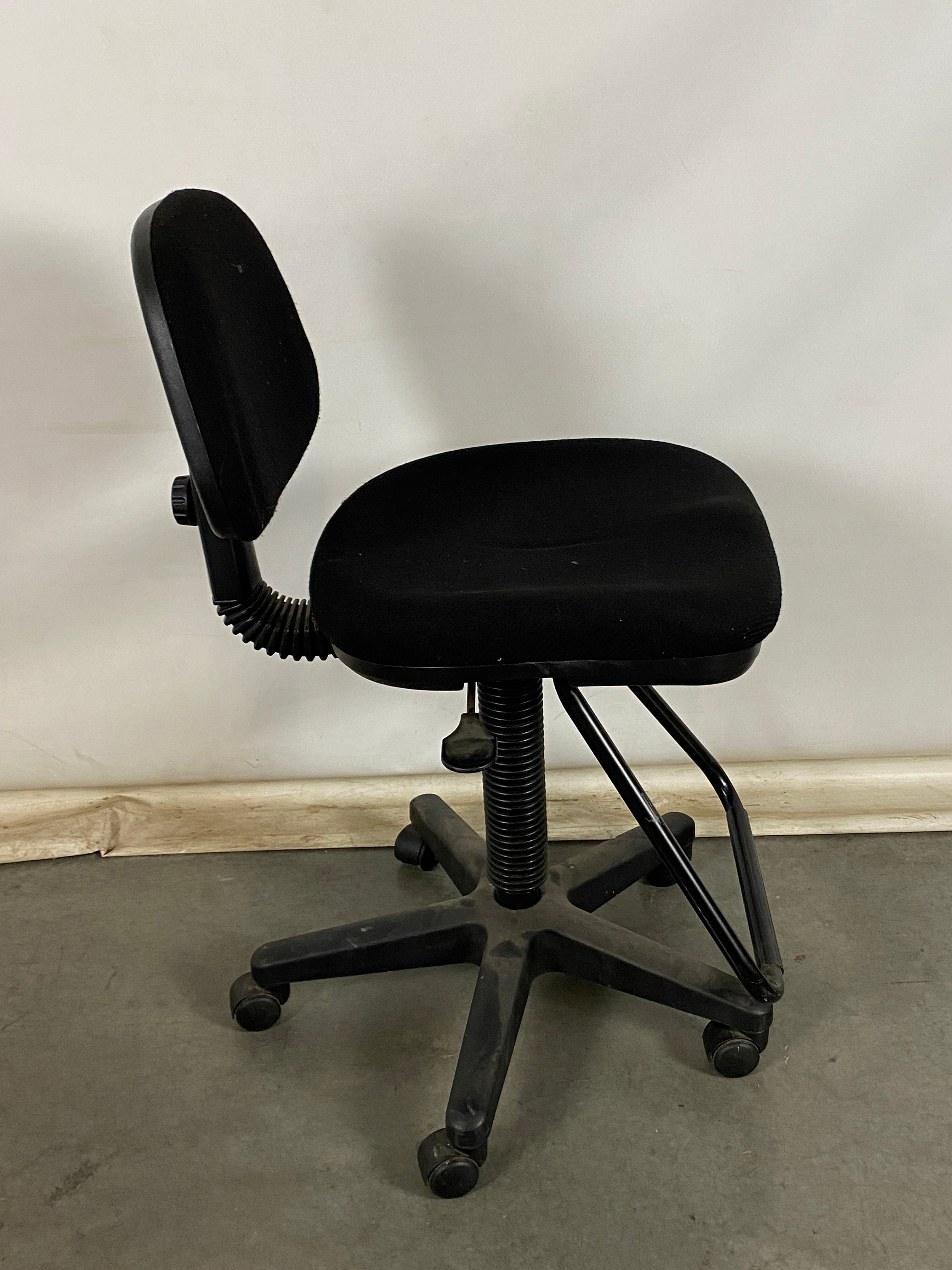 Tall Black Office Chair with Foot Bar Rest