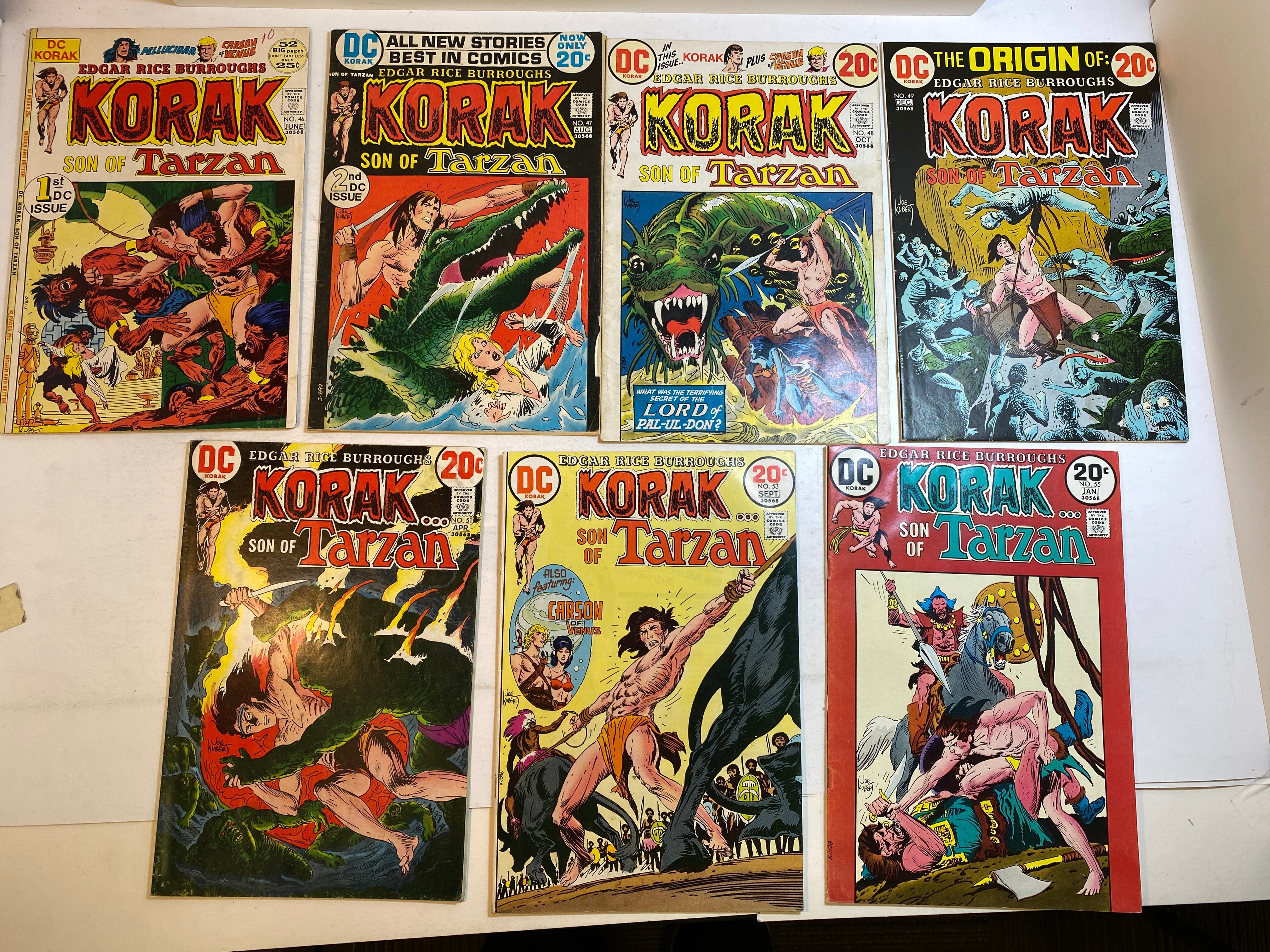 Lot of 7 Korak Son of Tarzan DC Comics 1972-1974