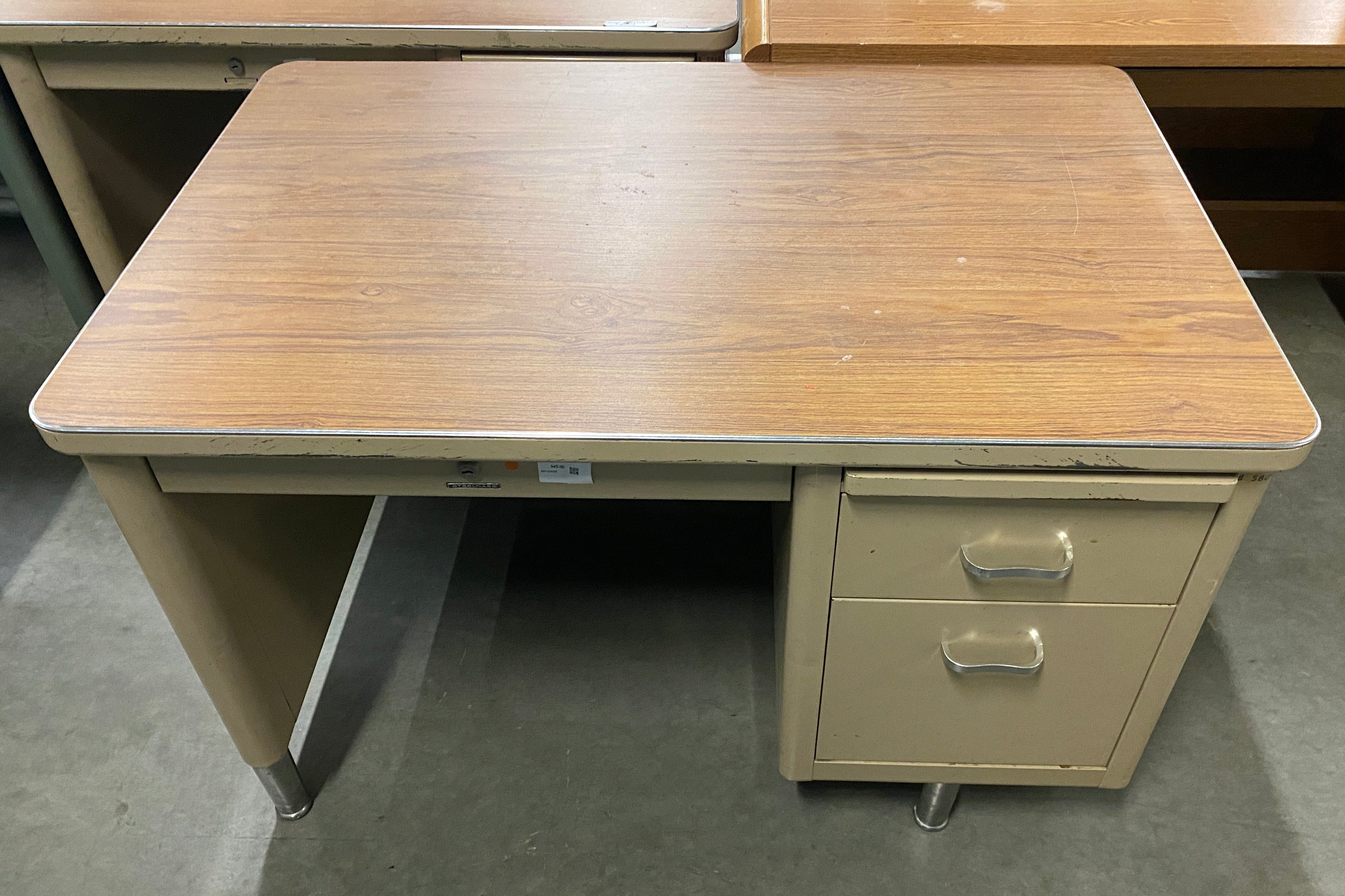 Steelcase Tan 3 Drawer Tanker Desk