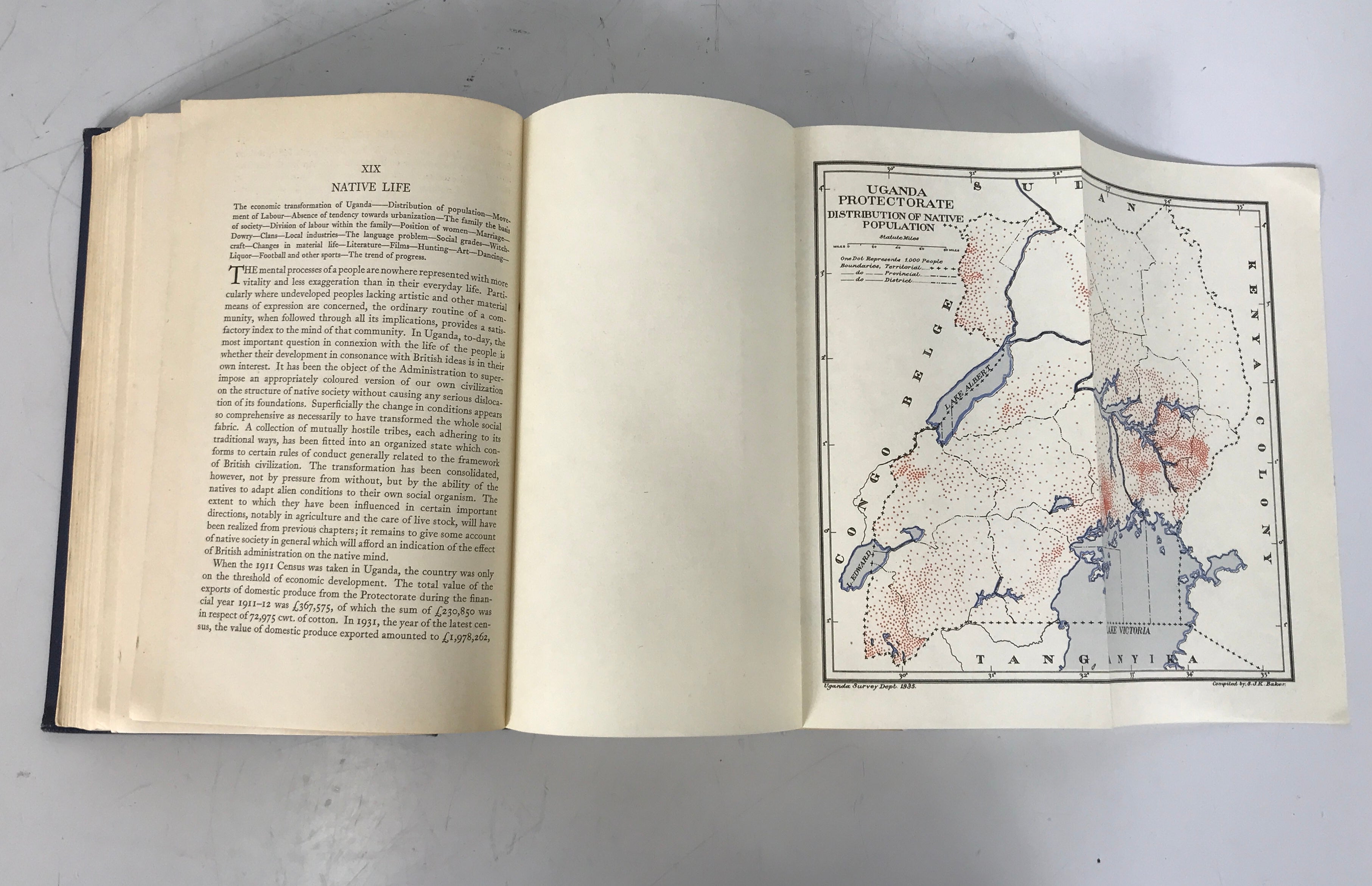 Uganda by Thomas & Scott 1935 HC Ex-Library With Color Plates