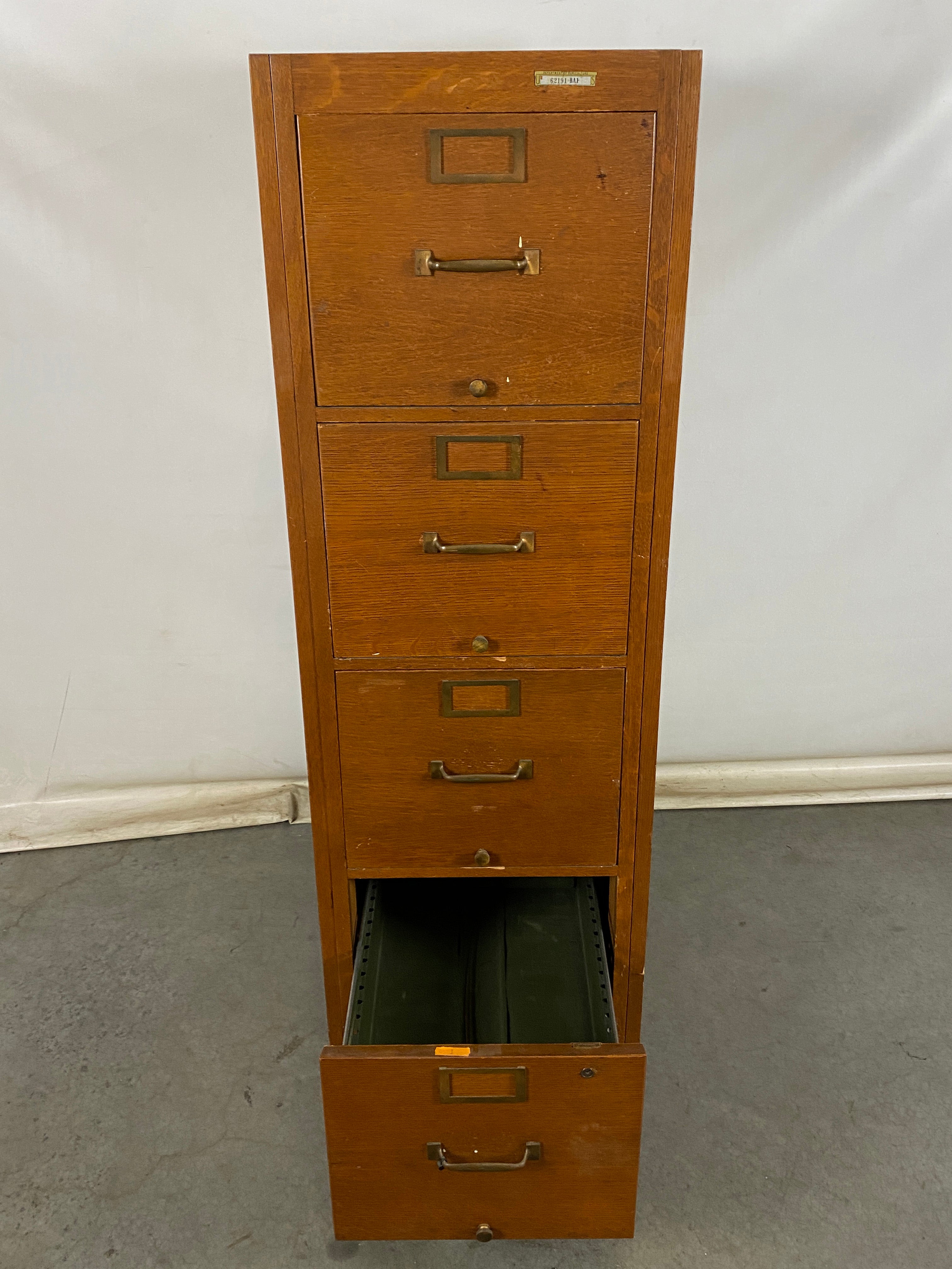 The Globe-Wernicke Co. Light Oak G-25 Wooden Filing Cabinet