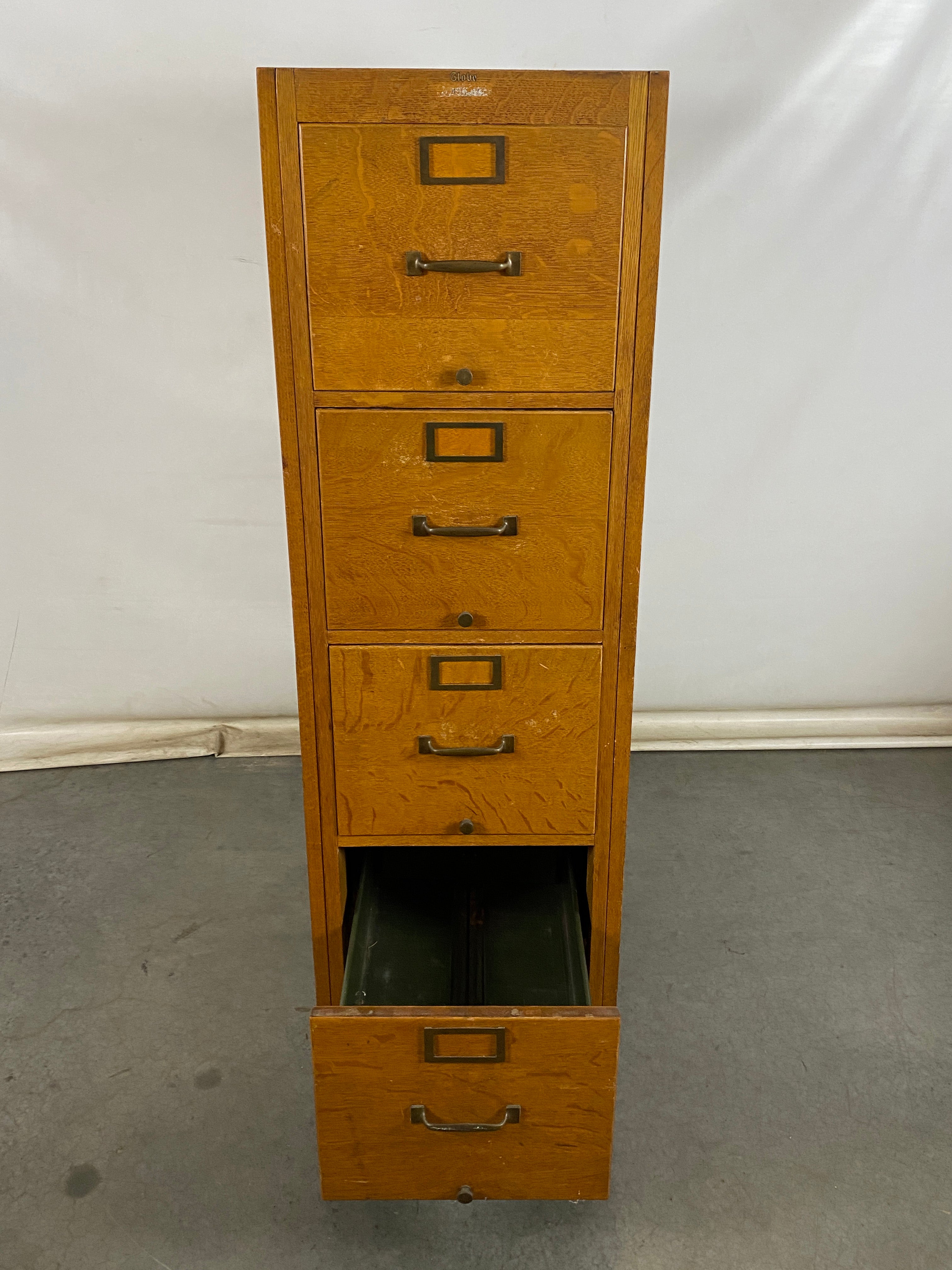 The Globe-Wernicke Co. Oak G-25 Wooden Filing Cabinet