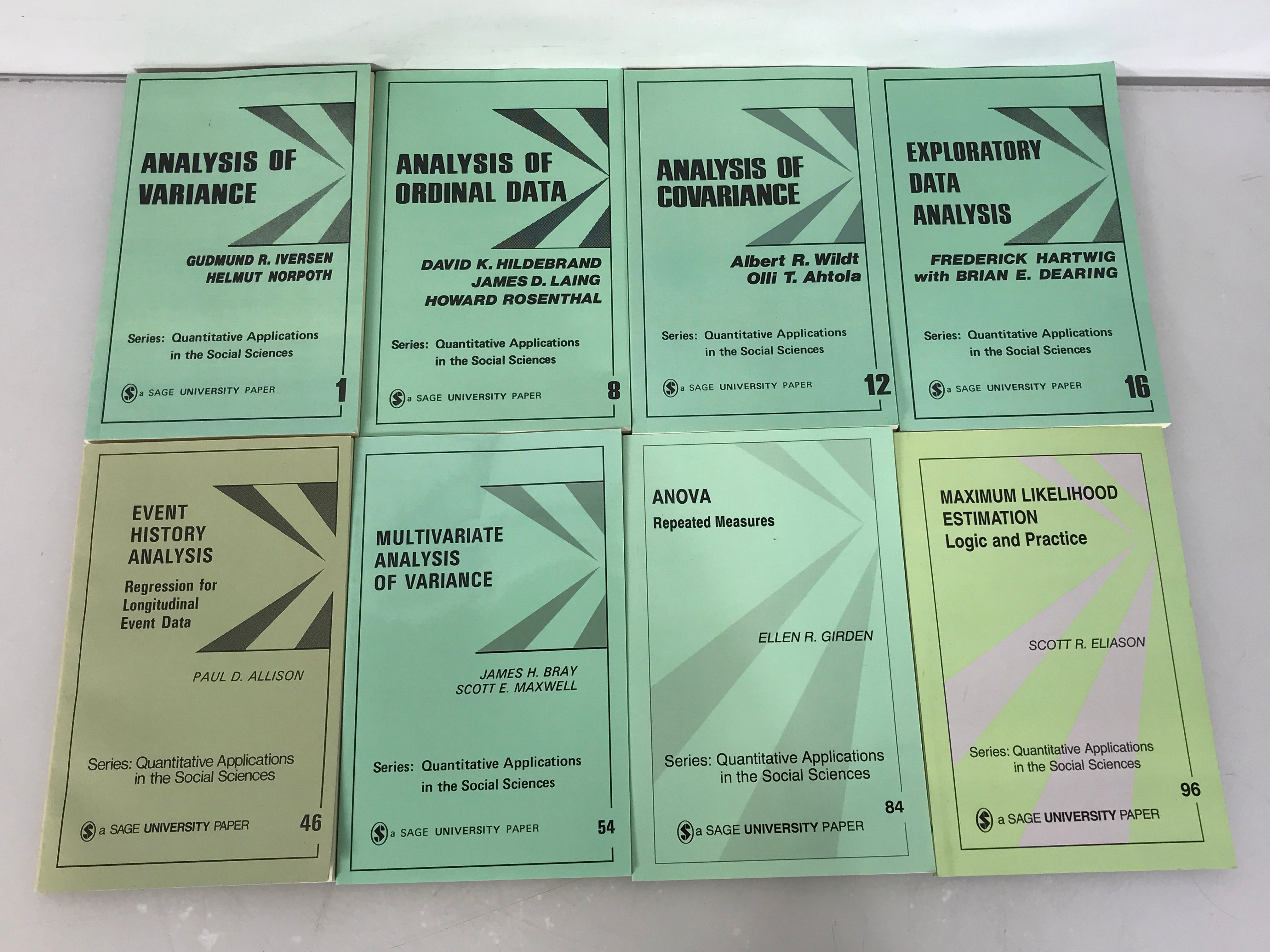 Lot of 8 Quantitative Applications in the Social Sciences Books 1977-1993 SC
