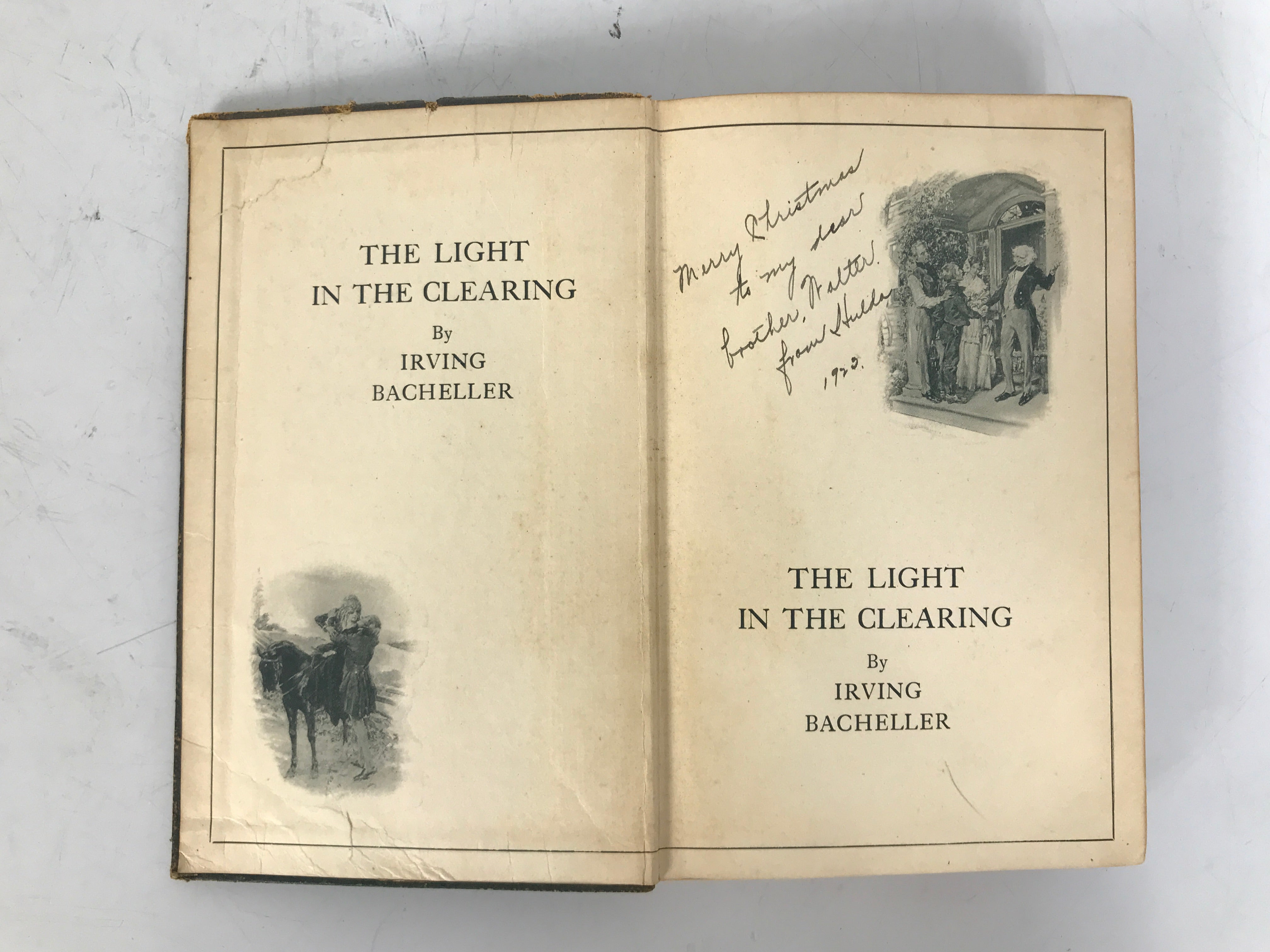 The Light in the Clearing by Irving Bacheller 1917 Leather Wraps