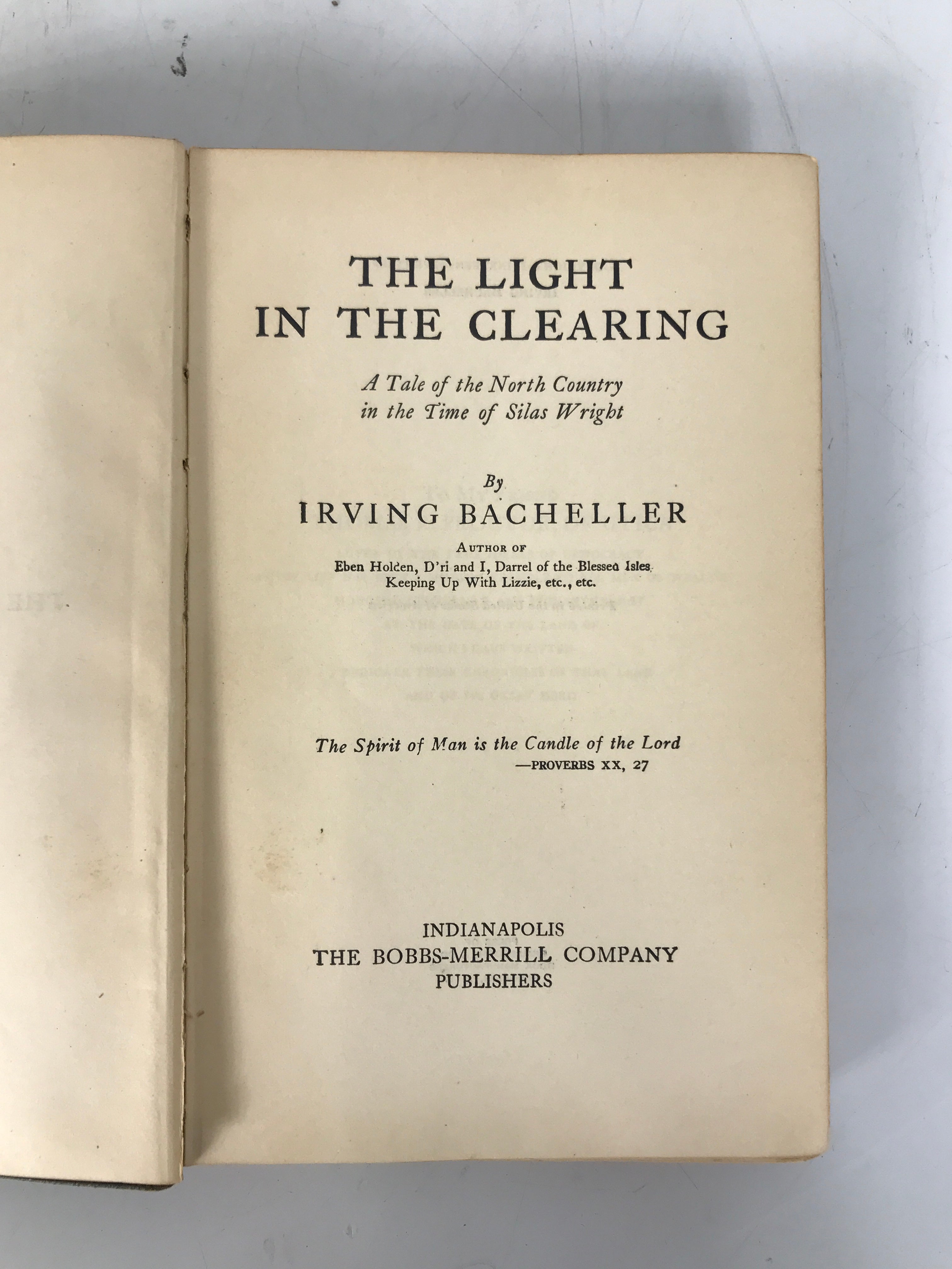 The Light in the Clearing by Irving Bacheller 1917 Leather Wraps