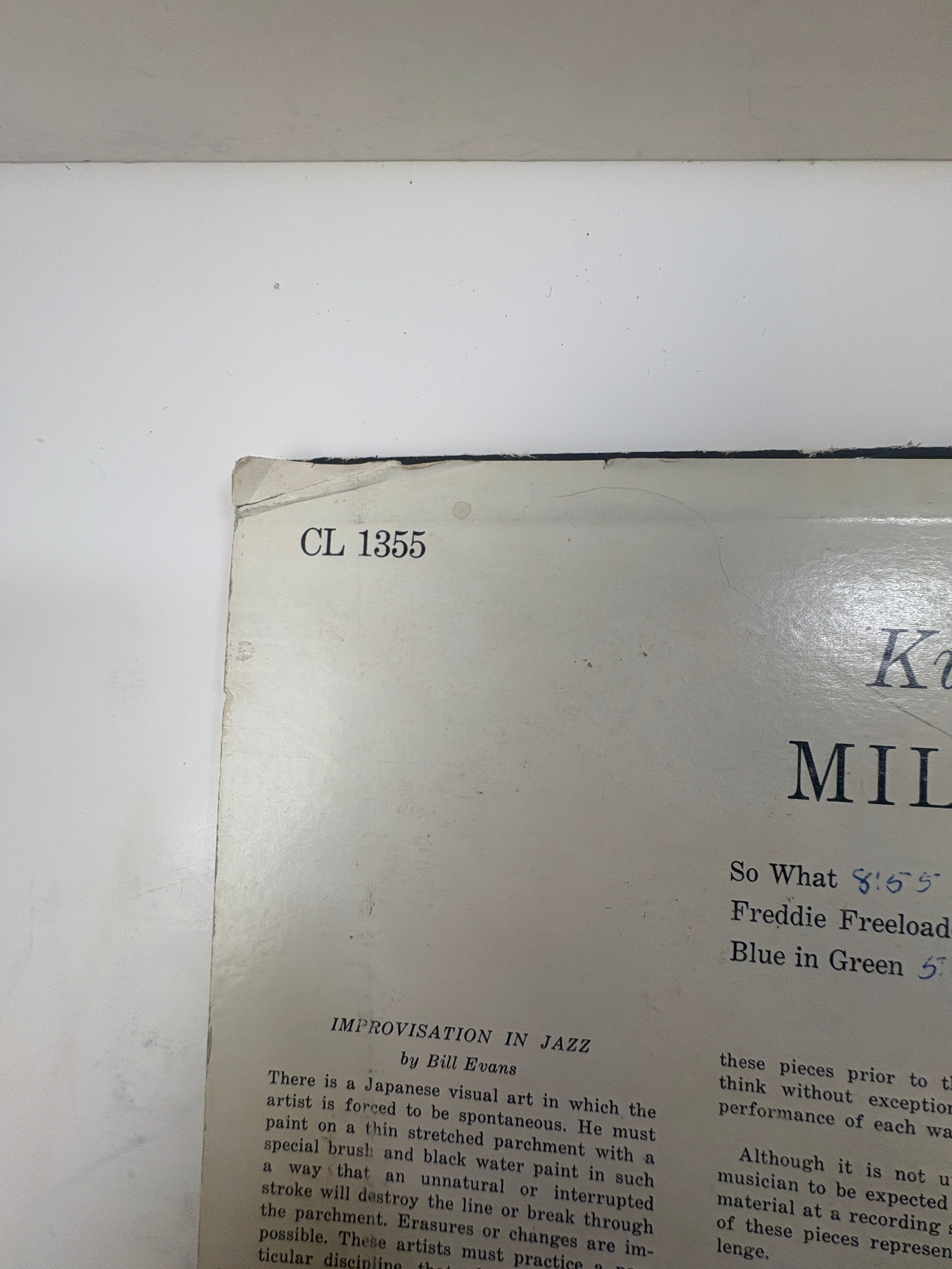 Miles Davis Kind of Blue Vintage Record 6 Eye Misprint Early