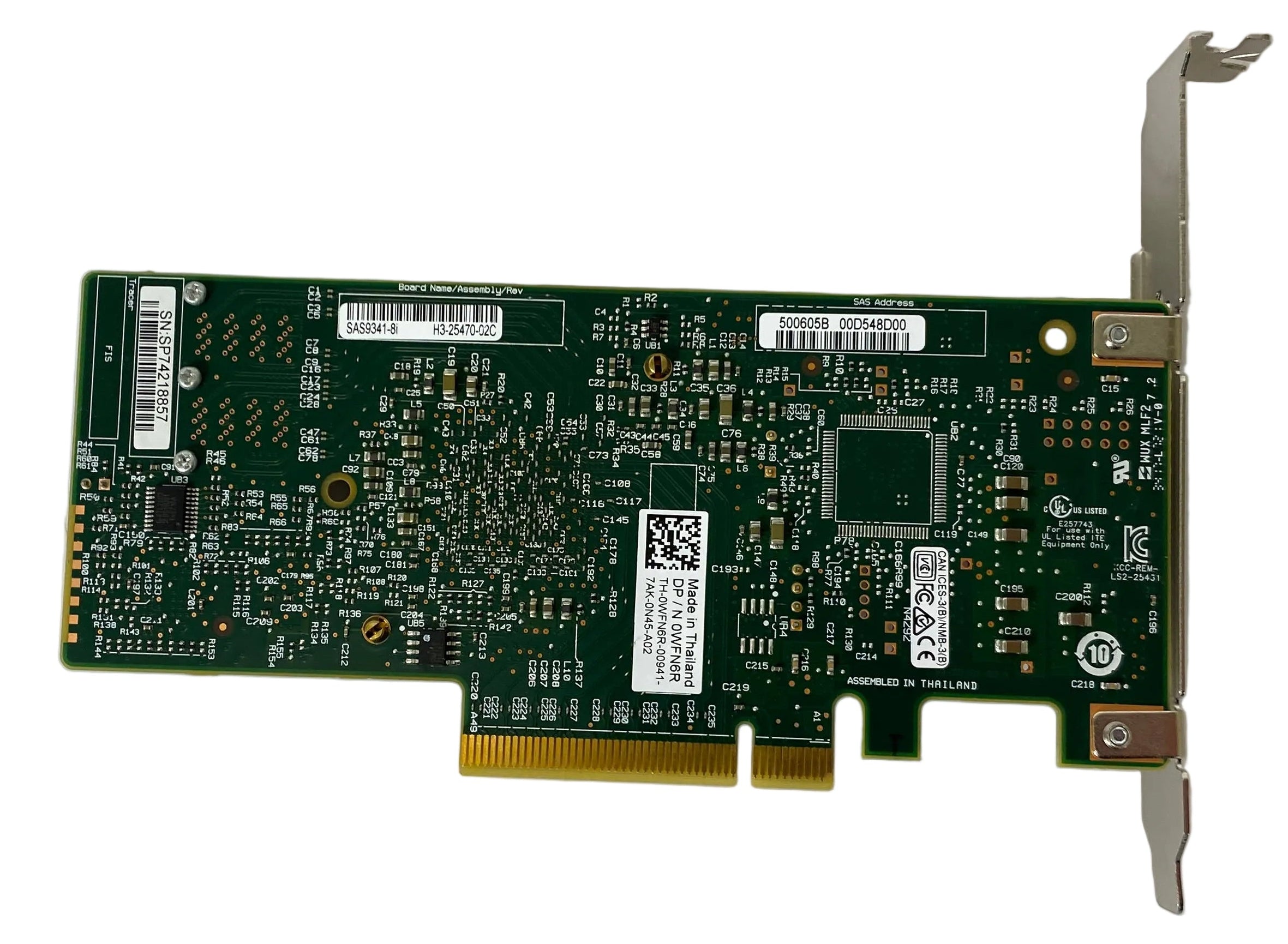 Dell 0WFN6R LSI 9341-8I 8-Port 12Gbps MegaRAID SAS/SATA Controller PCIe x8