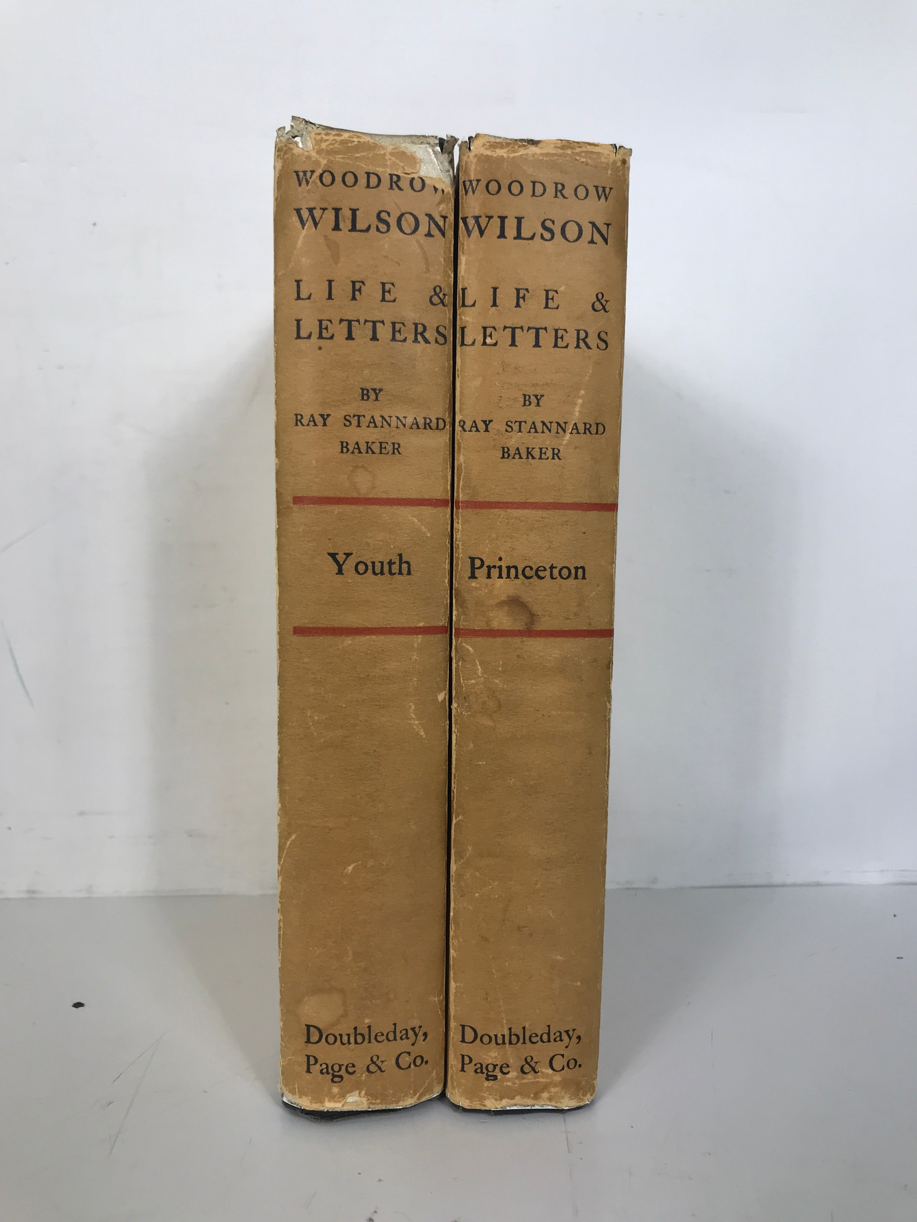 2 Vols: Woodrow Wilson Life & Letters Baker 1927 1st Ed HCDJ