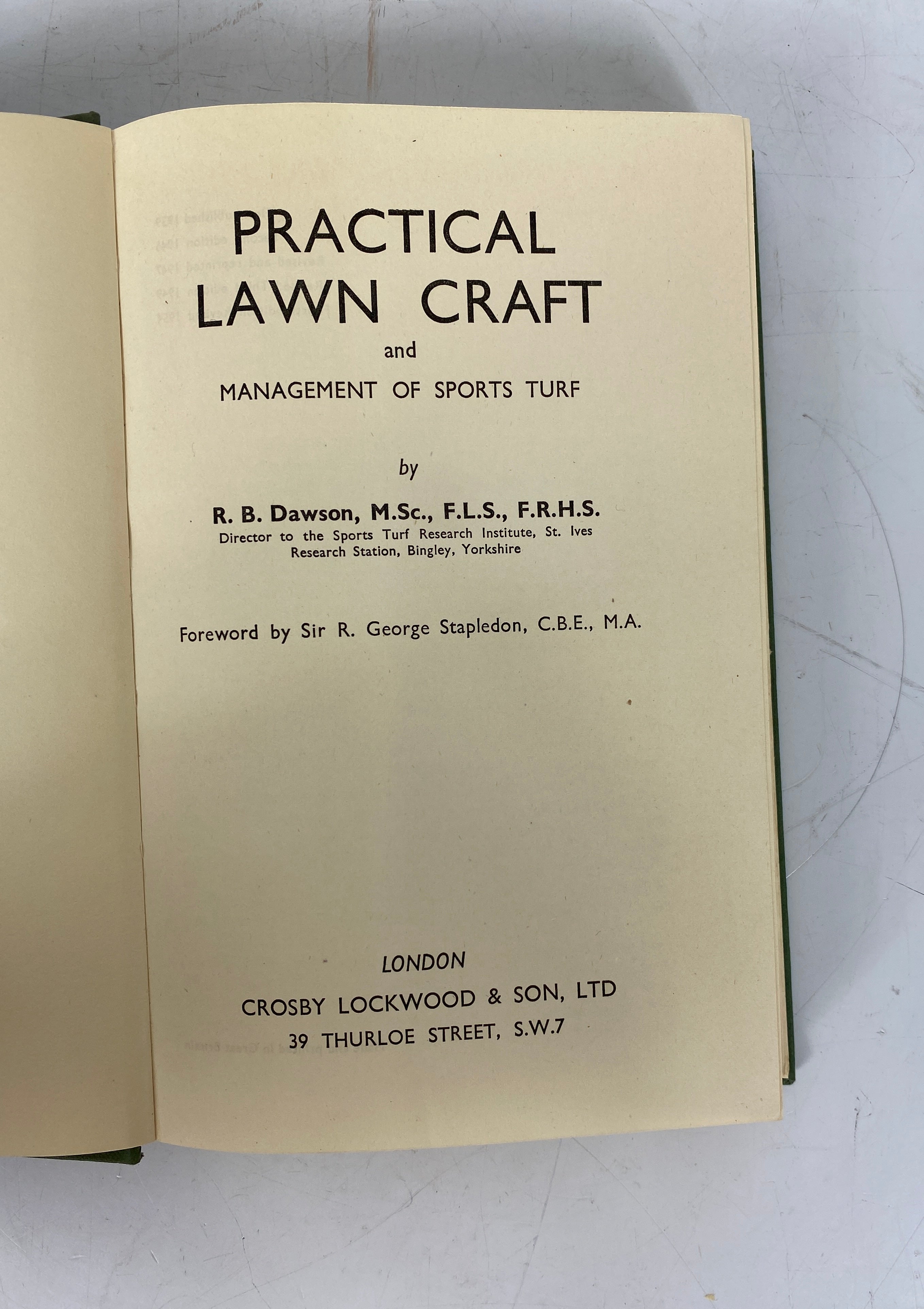 Practical Lawn Craft & Mgmt of Sports Turf Dawson 1954 4th Ed HC