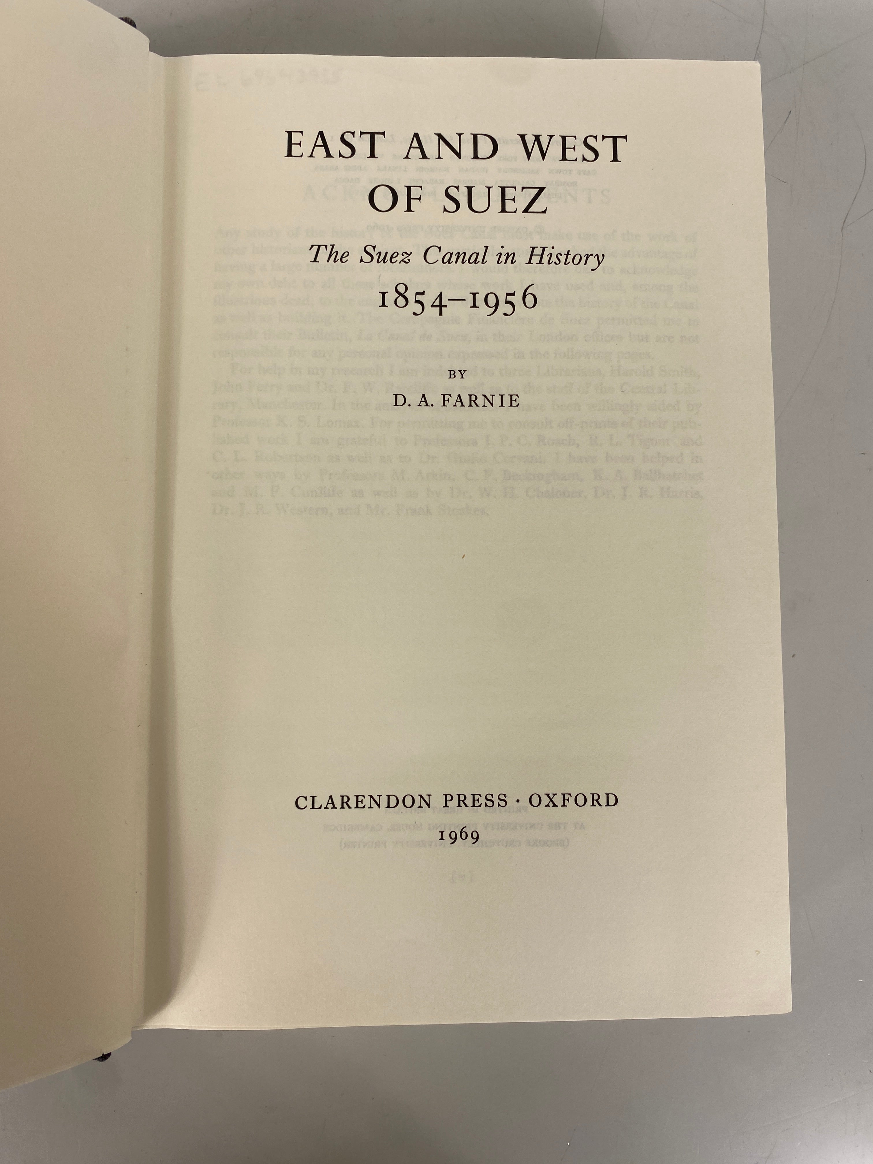 East and West of Suez 1854-1956 D.A. Farnie 1969 Ex-Library HC