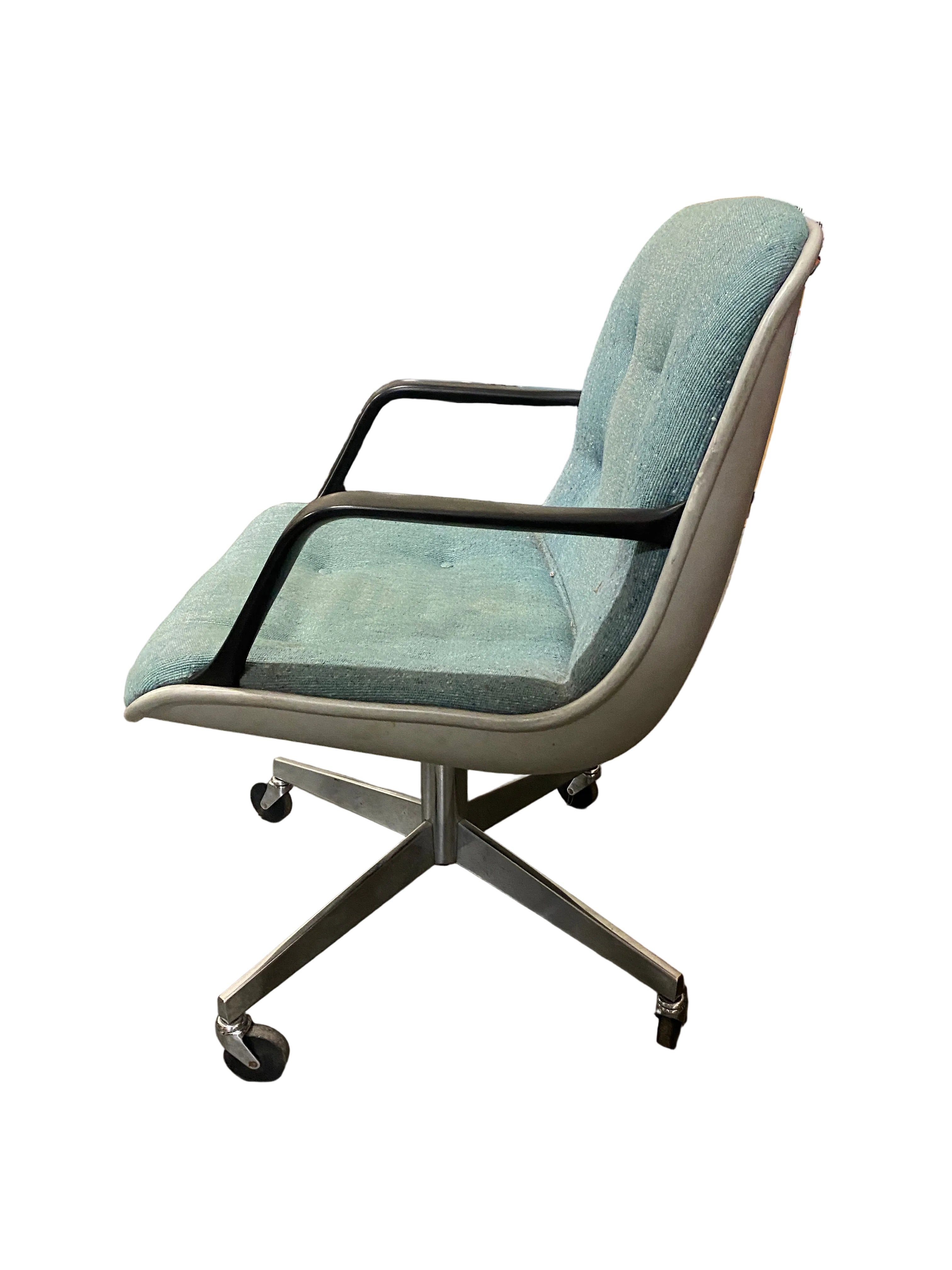 Steelcase #451312M Mint Grey Upholstered Office Chair