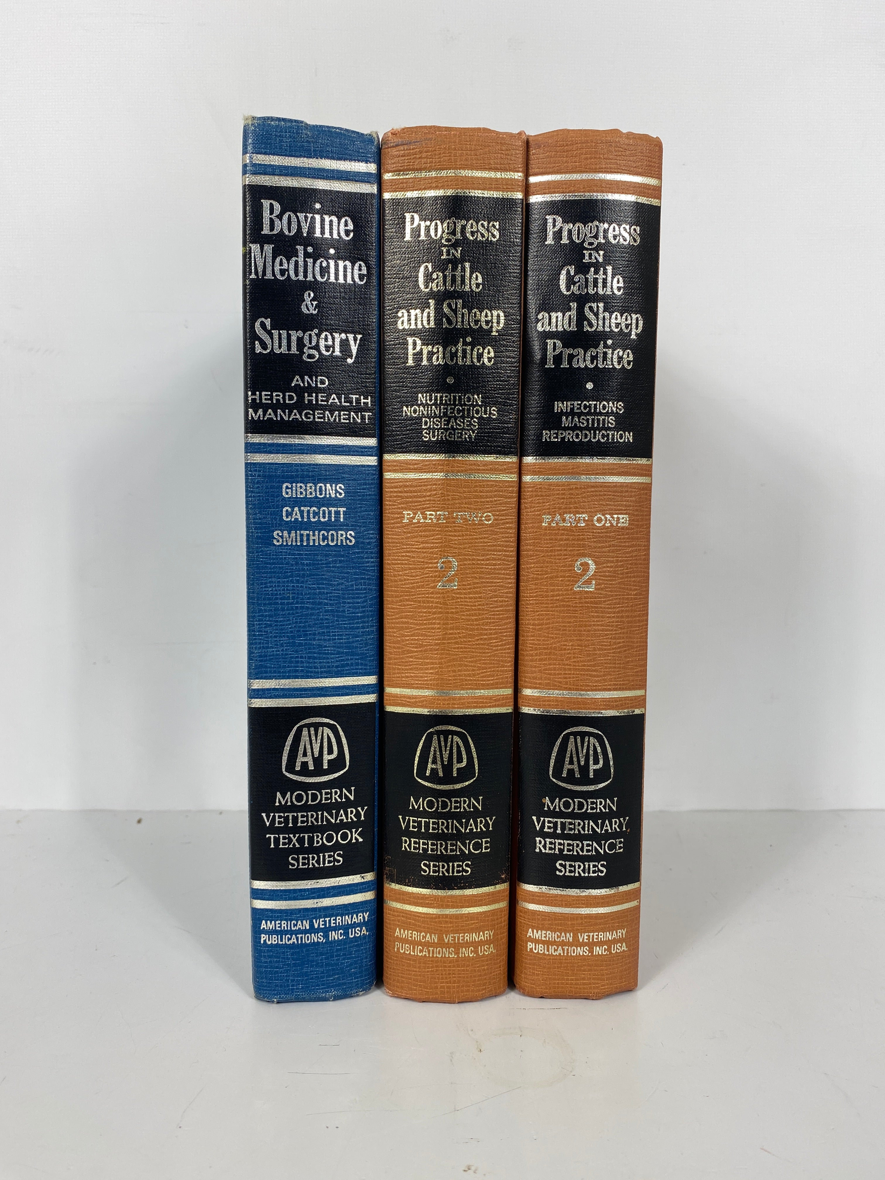 Lot of 3 Modern Veterinary Series: Bovine Medicine/Progress in Cattle & Sheep HC