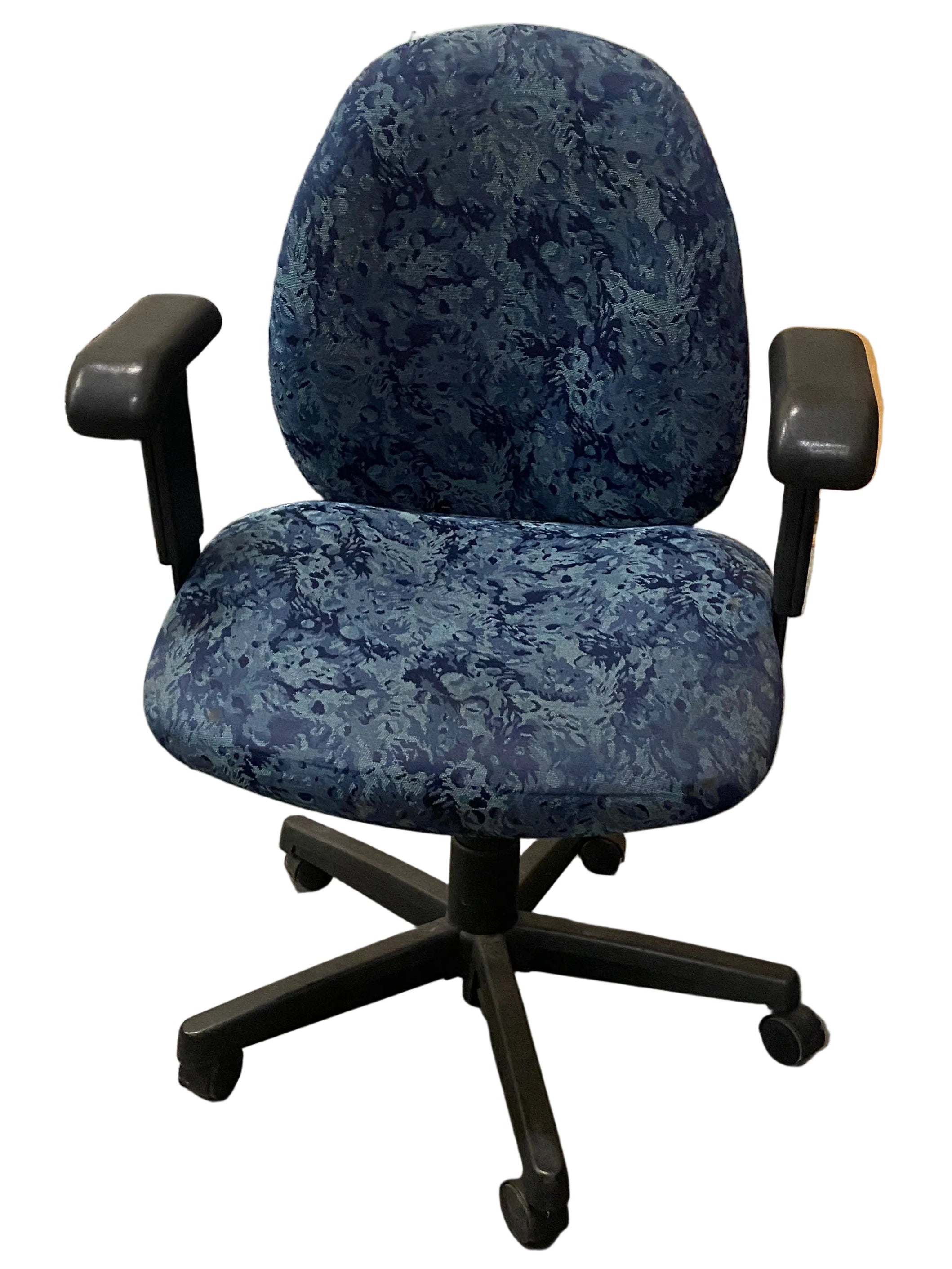 Blue Flower Patterned Ergonomic Chair