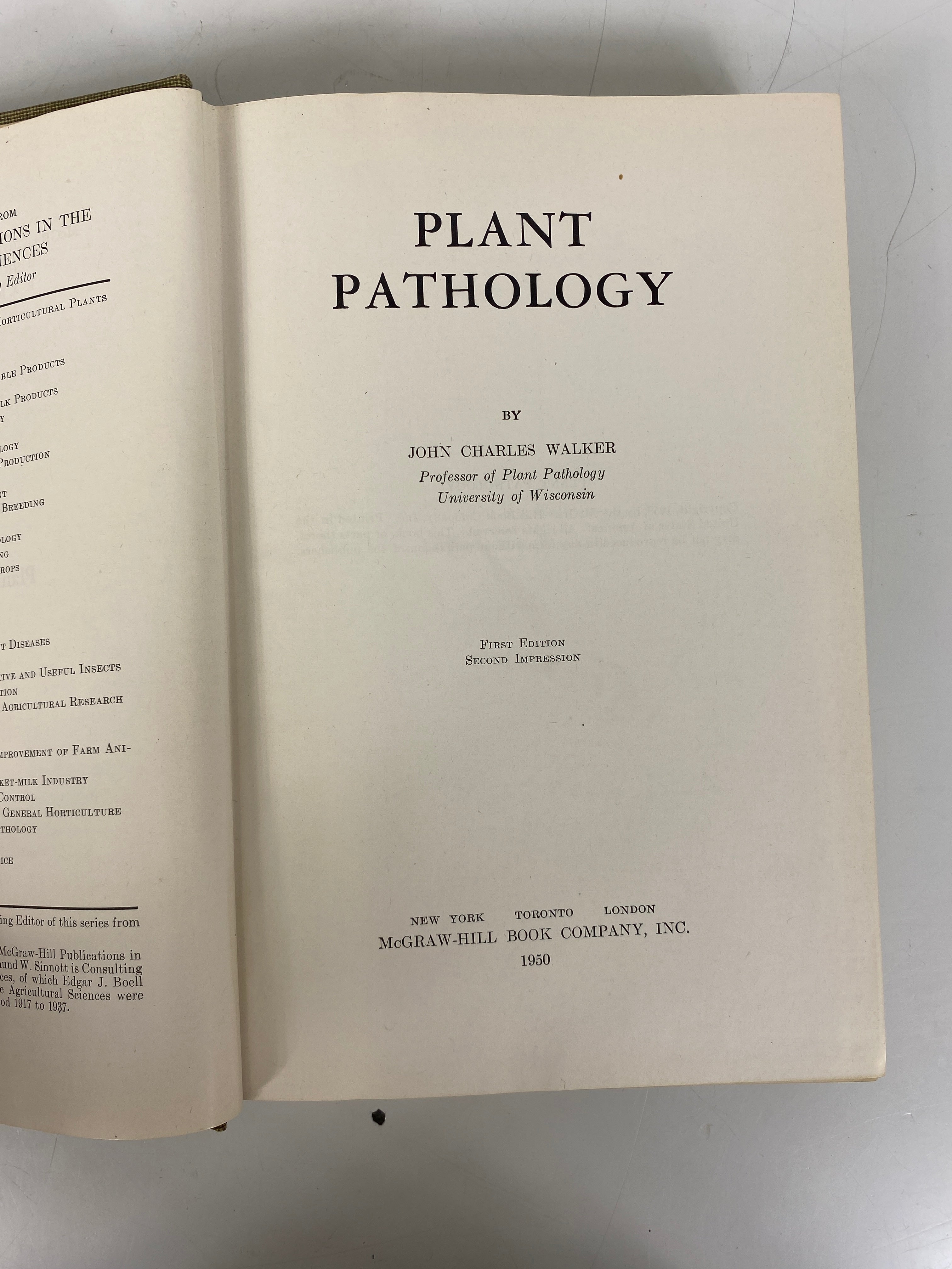 Lot of 2: Plant Pathology/Vegetable Crops 1950-59 McGraw-Hill HC