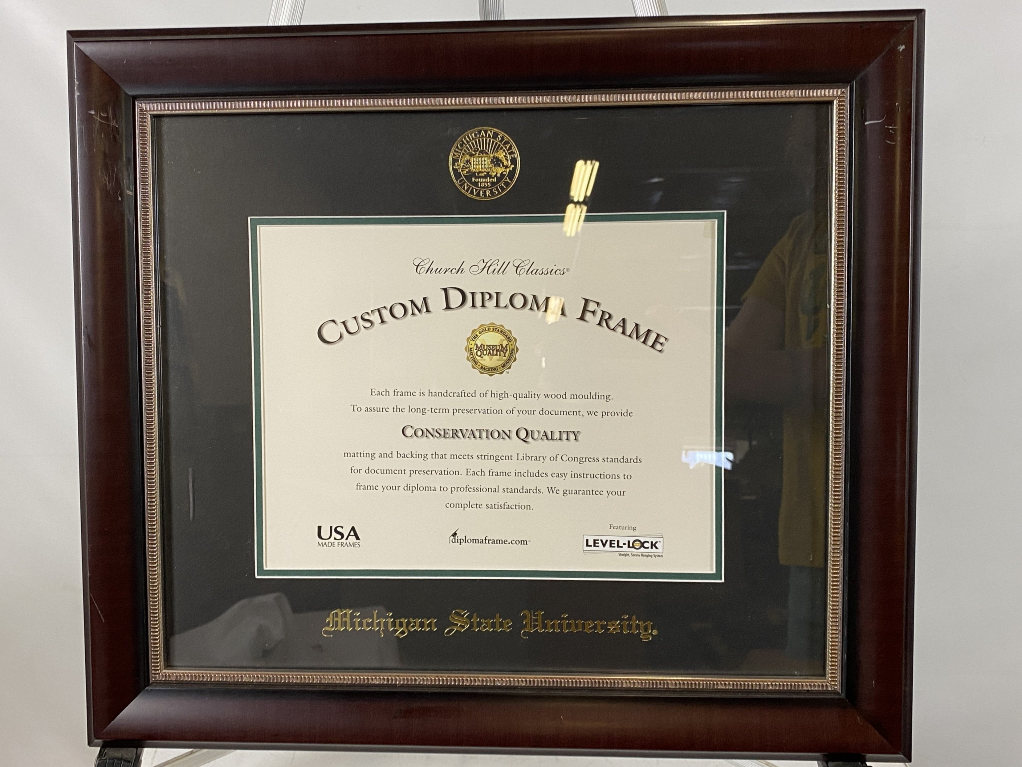 Church Hill Classics MSU Custom Wooden Diploma Frame